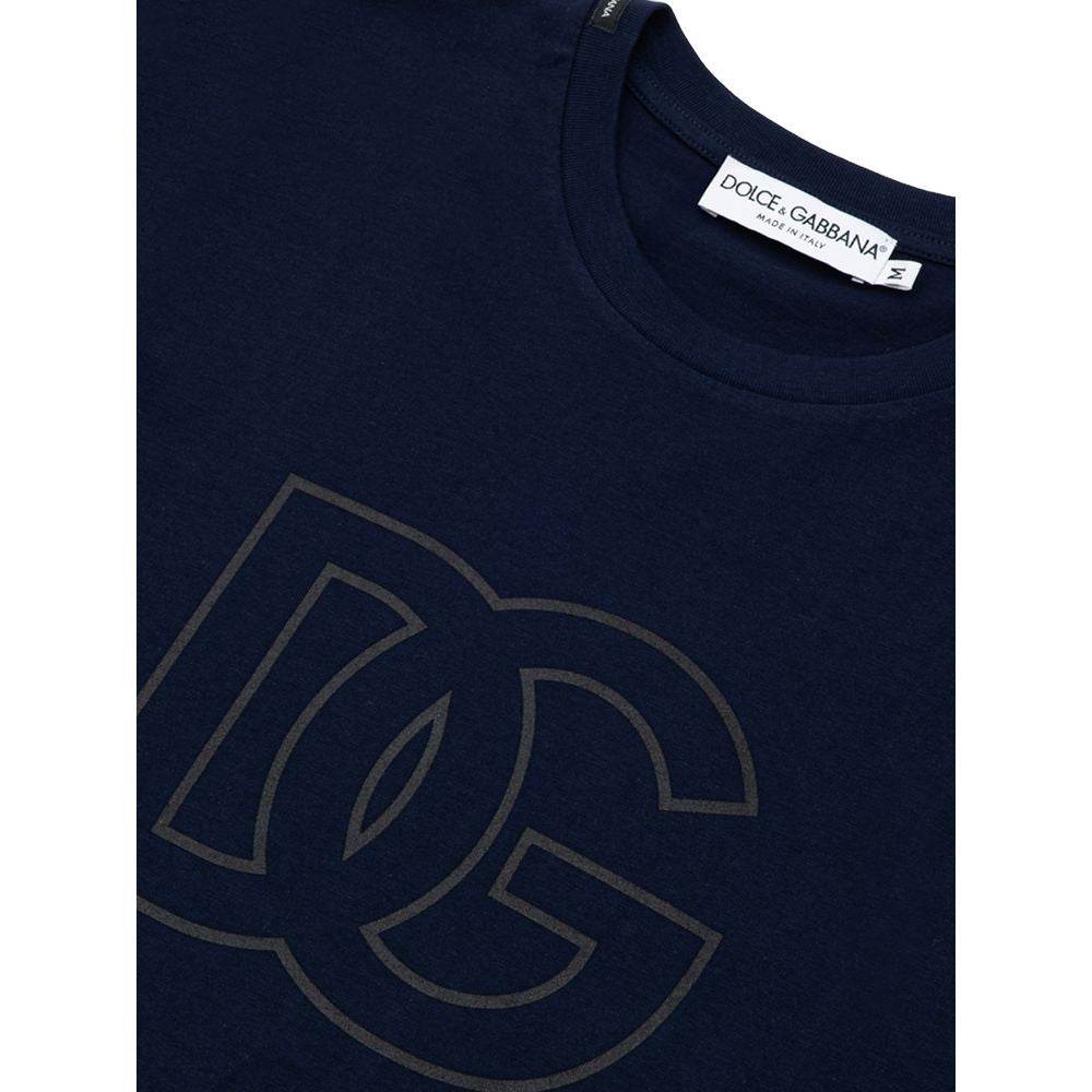 Dolce & Gabbana Blue Cotton T-Shirt - Hilstor