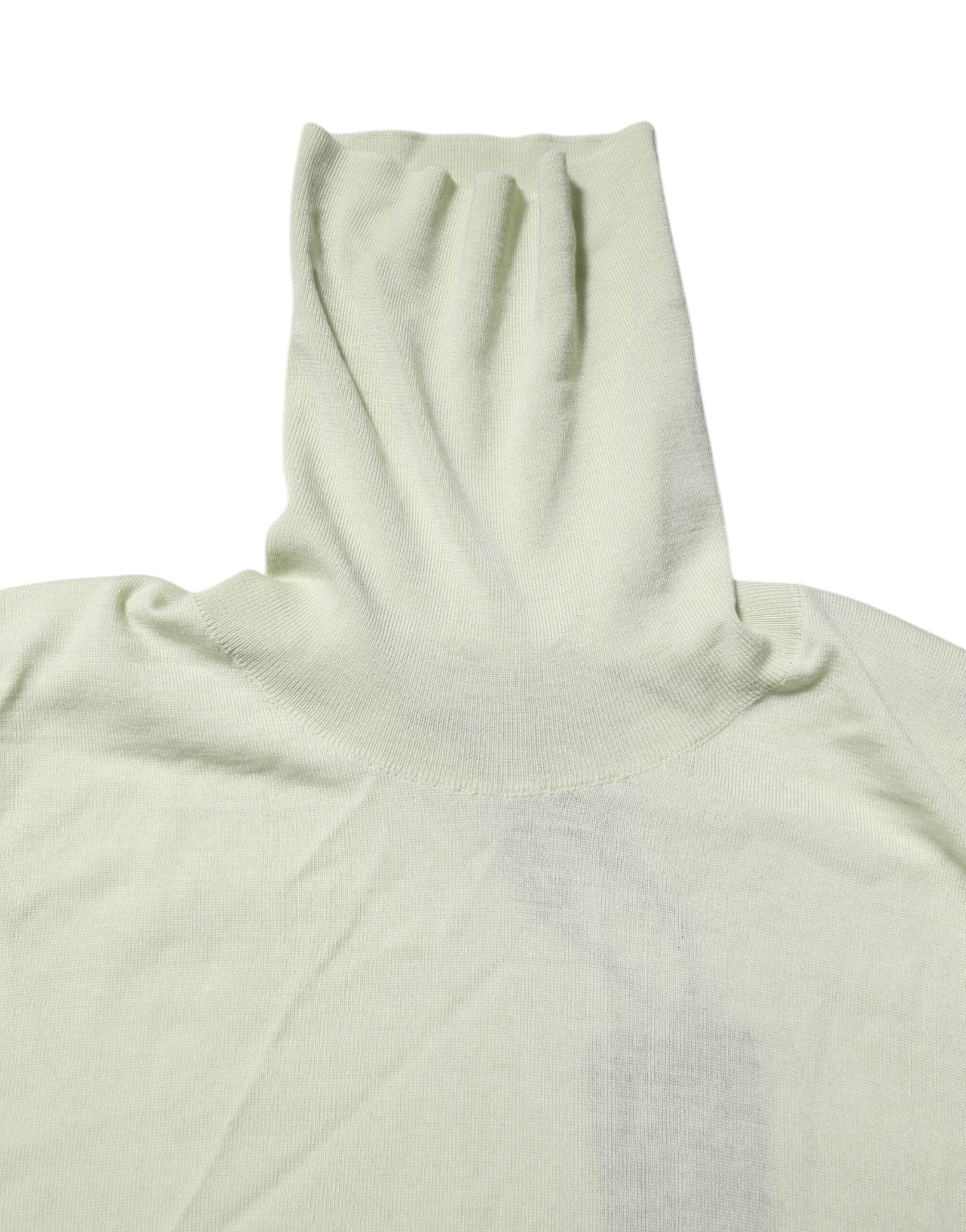 Dolce & Gabbana Mint Green Wool Turtleneck Pullover Sweater - Hilstor