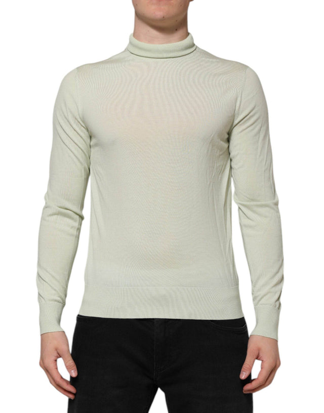 Dolce & Gabbana Mint Green Wool Turtleneck Pullover Sweater - Hilstor