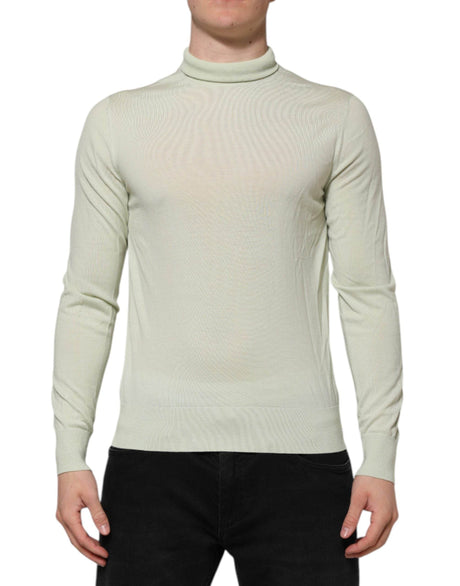 Dolce & Gabbana Mint Green Wool Turtleneck Pullover Sweater - Hilstor