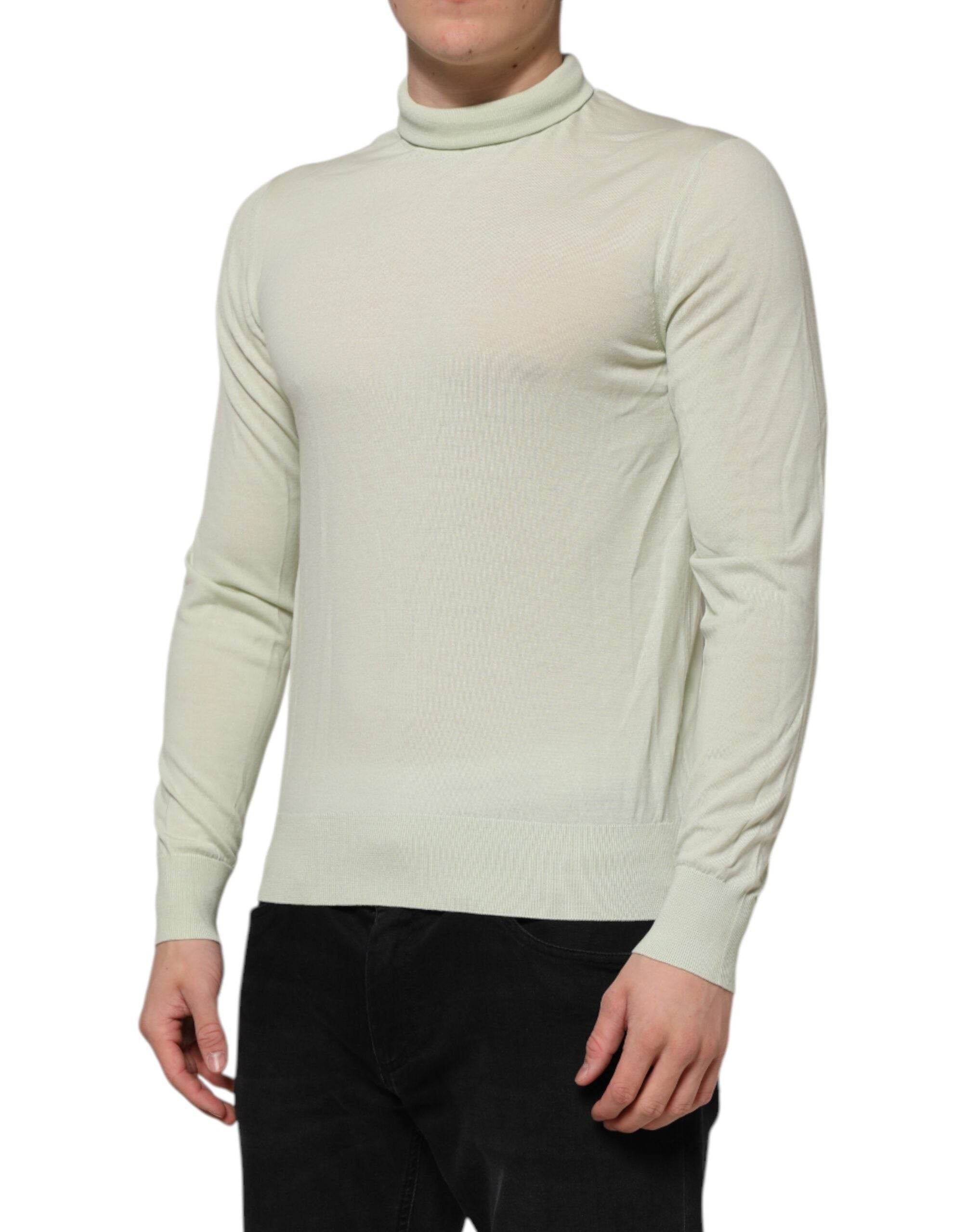 Dolce & Gabbana Mint Green Wool Turtleneck Pullover Sweater - Hilstor