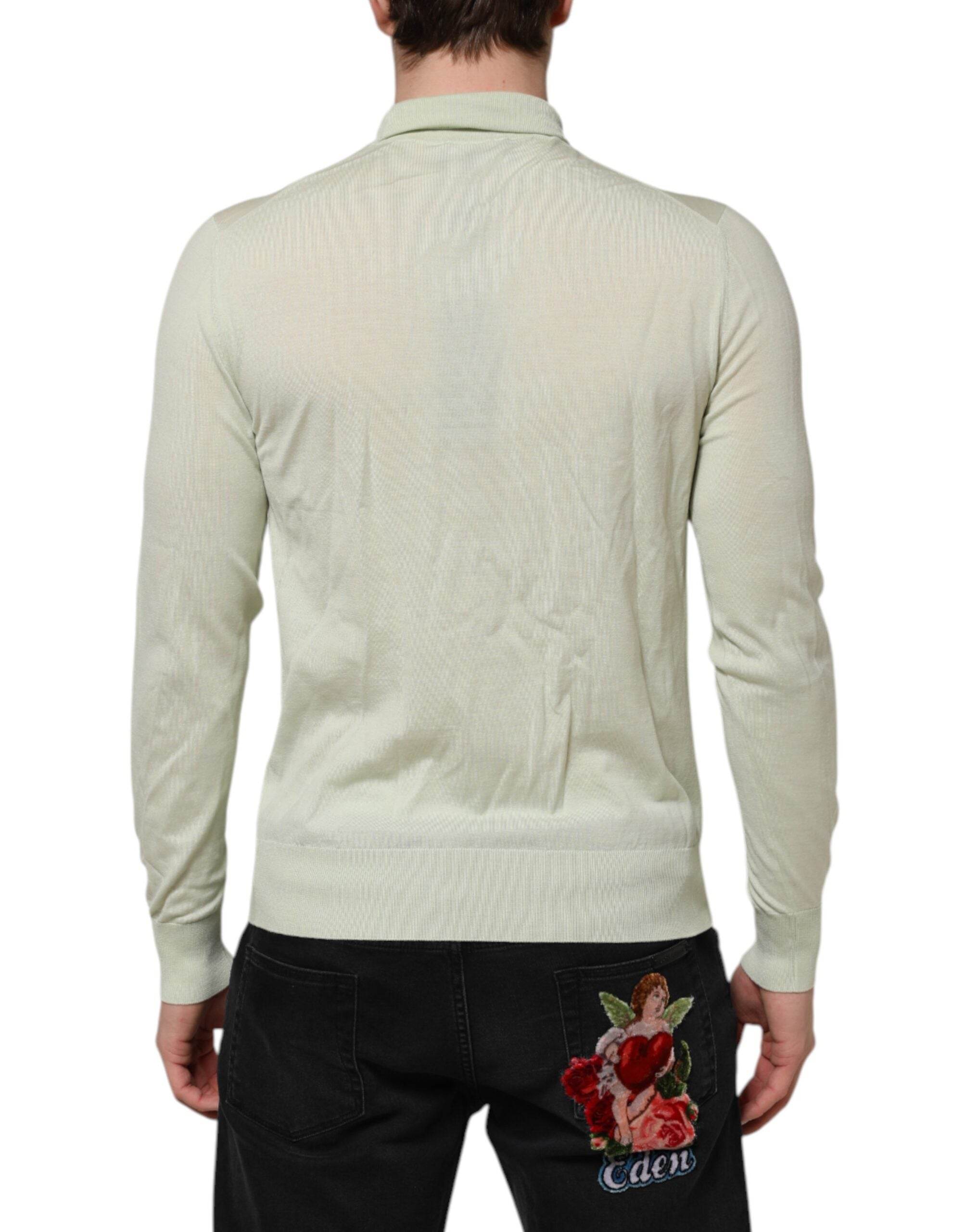Dolce & Gabbana Mint Green Wool Turtleneck Pullover Sweater - Hilstor
