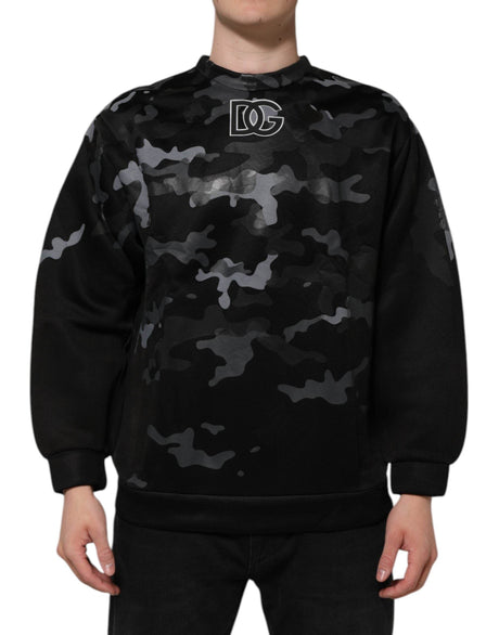 Dolce & Gabbana Black Camouflage Pullover Sweatshirt Sweater - Hilstor