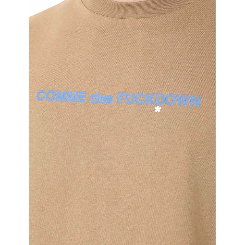 Comme Des Fuckdown Brown Cotton T-Shirt - Hilstor