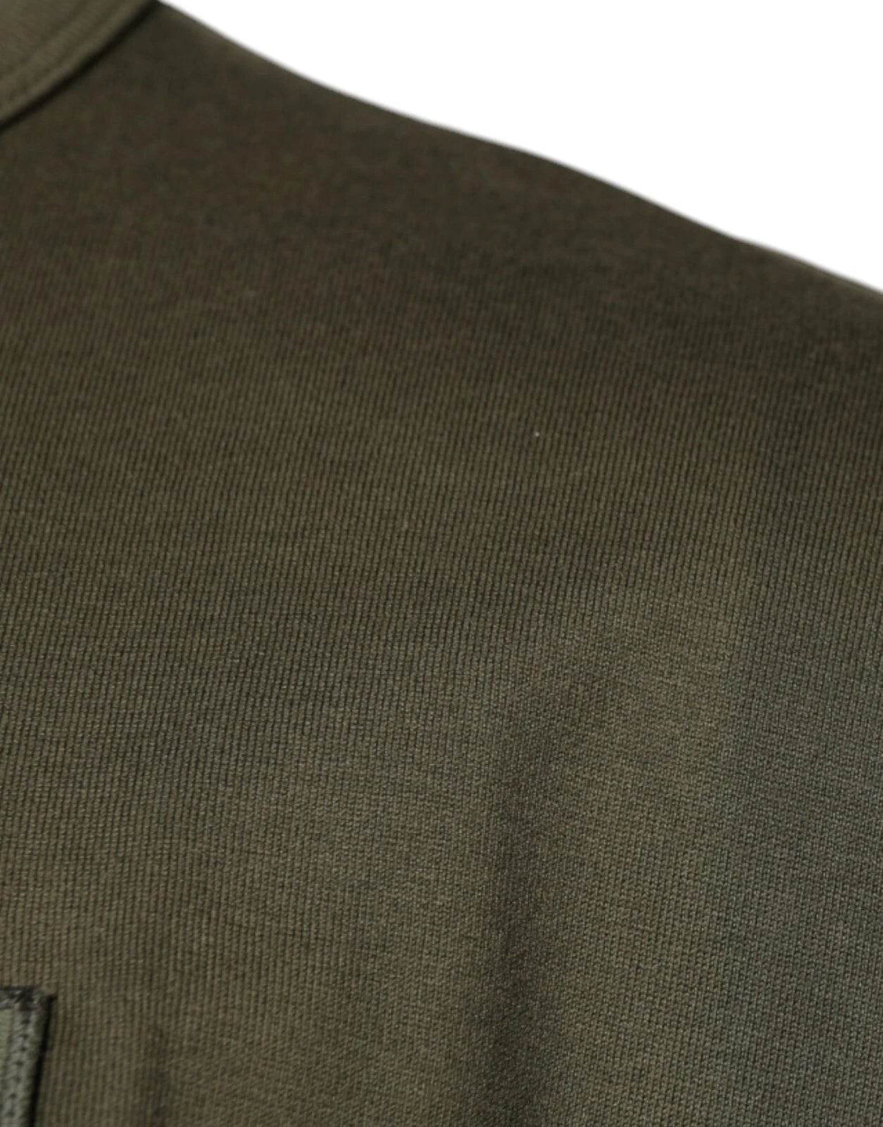 Dolce & Gabbana Army Green DG Love Cotton Crew Neck T-shirt - Hilstor