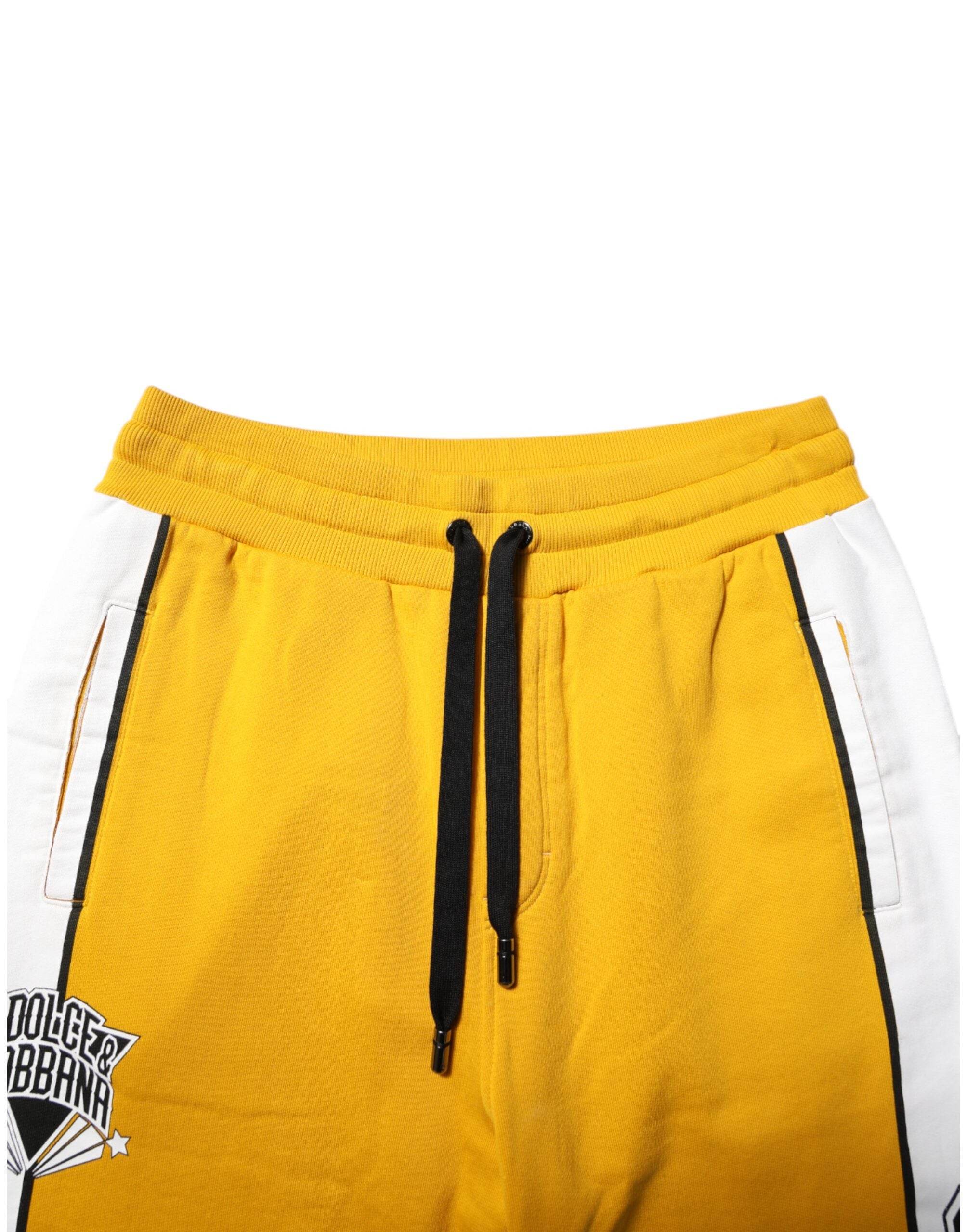 Dolce & Gabbana Yellow Cotton Casual Sweatpants Jogger Pants - Hilstor