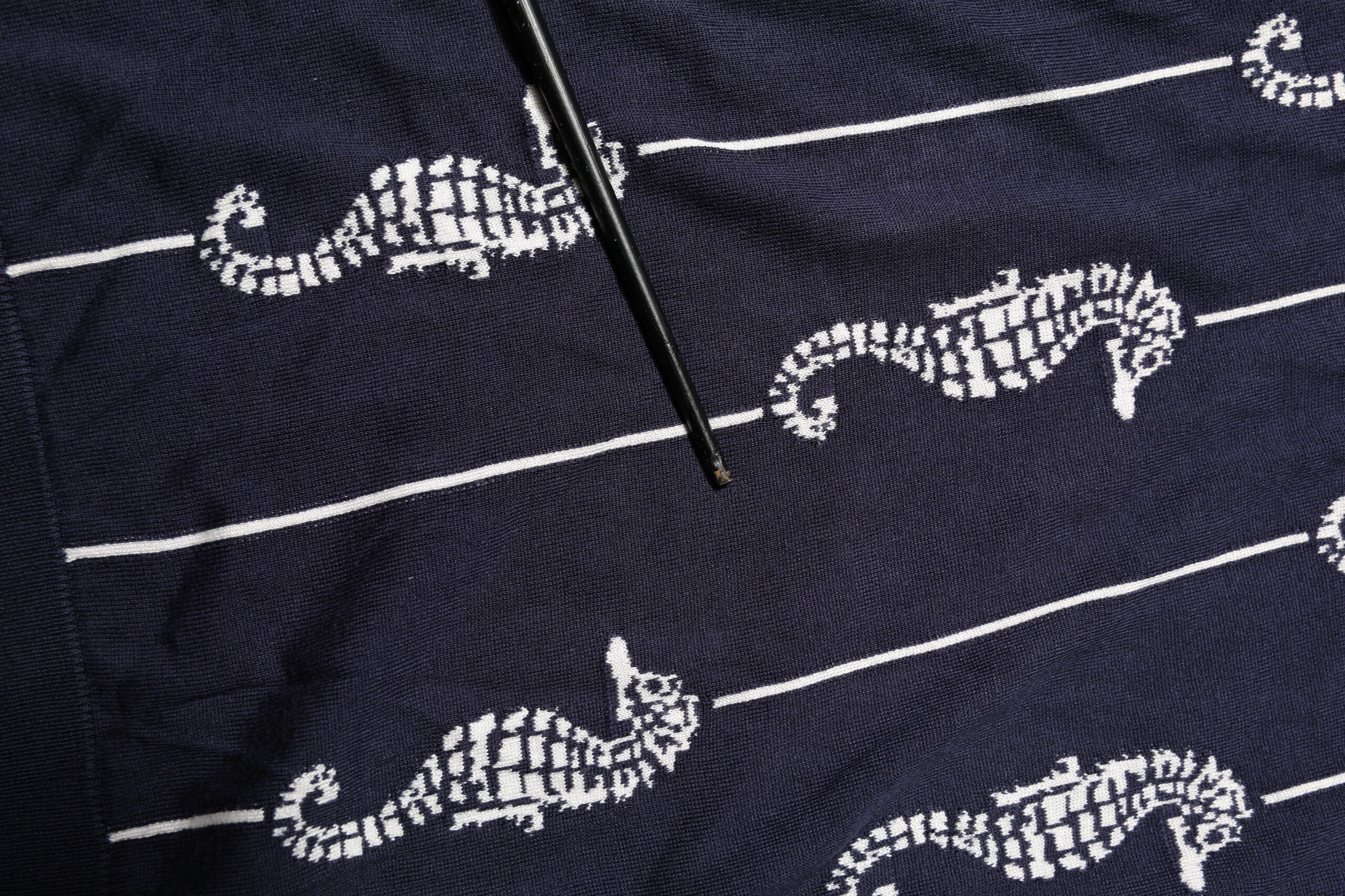 Dolce &amp; Gabbana Dark Blue Sea Horse Collared Polo T-shirt