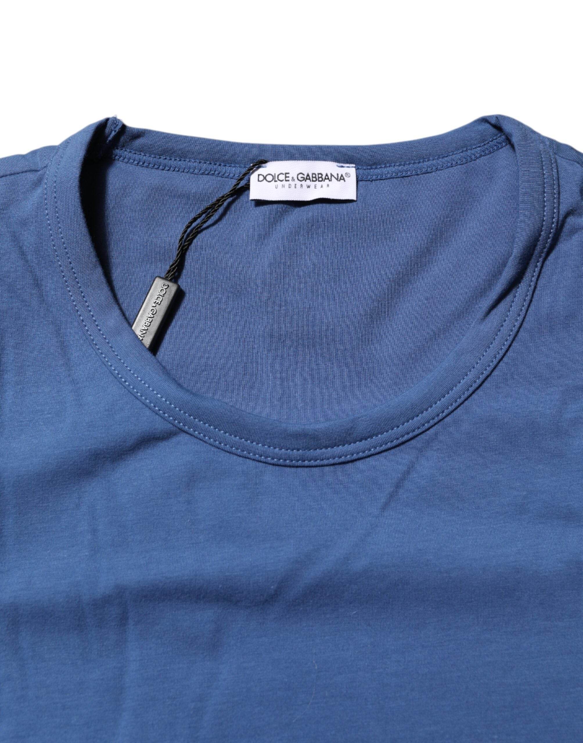 Dolce & Gabbana Blue Cotton Men Round Neck Underwear T-shirt - Hilstor