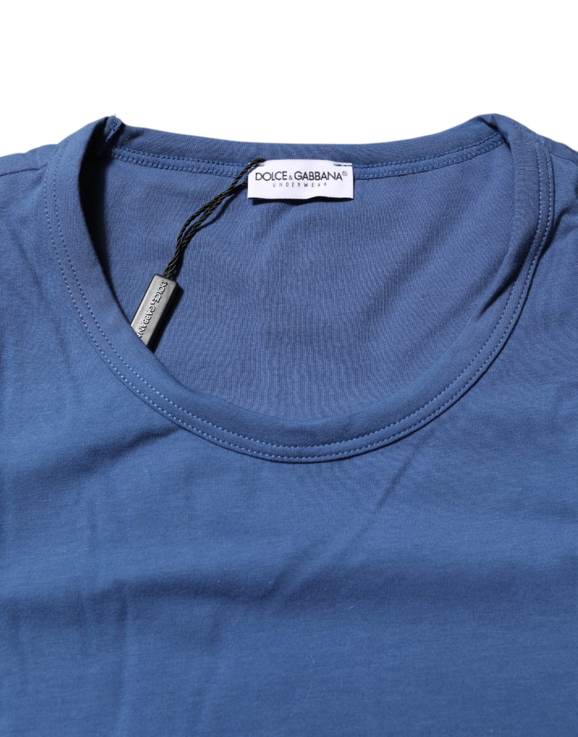 Dolce &amp; Gabbana Blå Bomuld Herre Rund Hals Undertøj T-shirt
