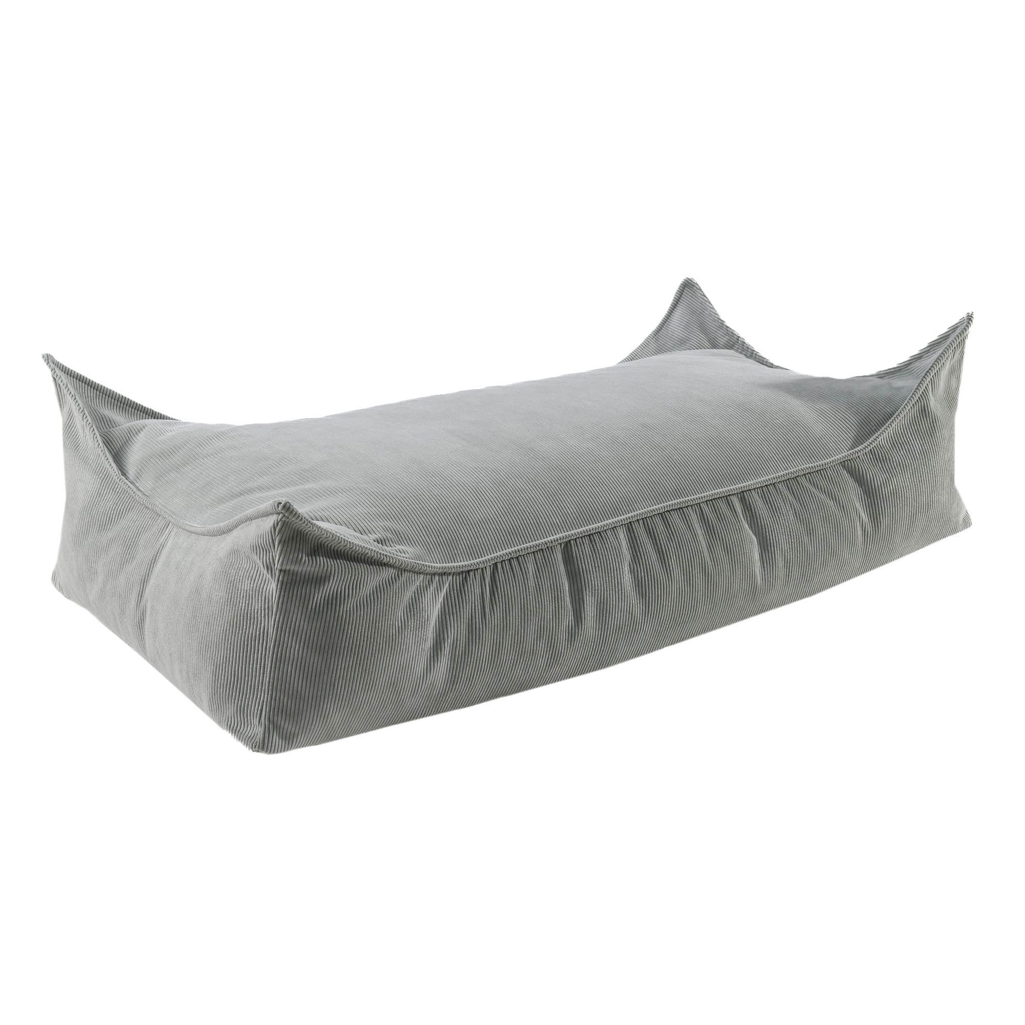 MeowBaby® Pouffe For Children, Rectangular Corduroy – Grey, Made in Europe, Washable & Durable, 120cm Kids' Play Pouf - Hilstor