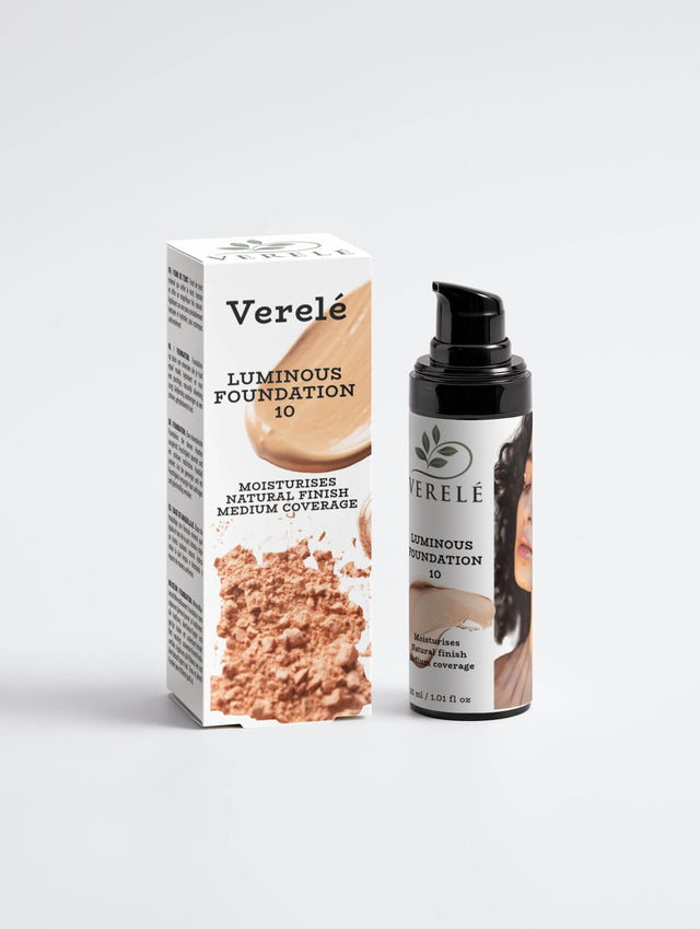 Luminous Foundation 10 with Aloe Juice & Blueberry Extract – Natural Finish & Medium Coverage – Made from Natural Ingredients in Europe by Verelé, 30 ml / 1.01 fl oz - Hilstor