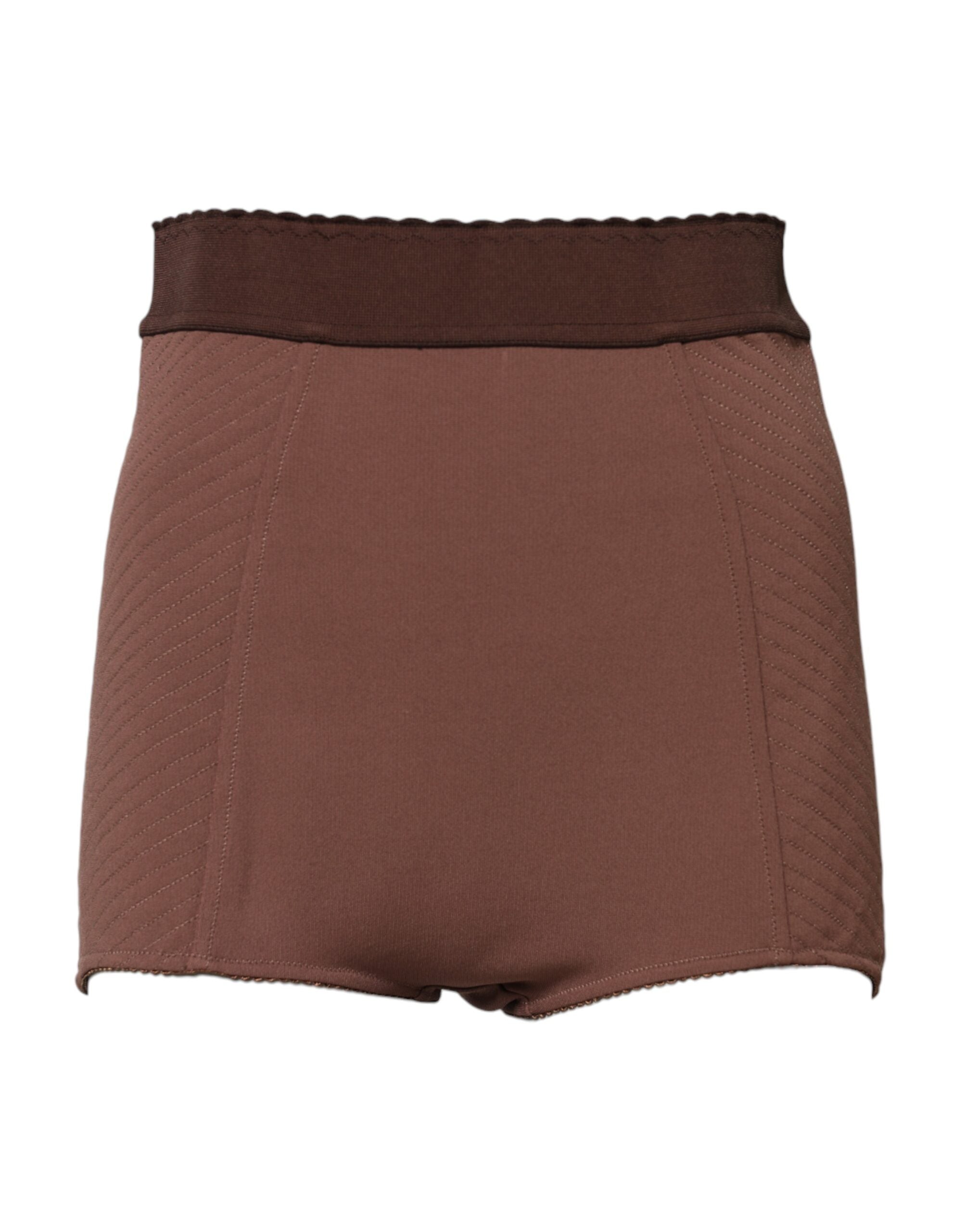 Dolce &amp; Gabbana Brune Viskose Højtaljede Hotpants Shorts