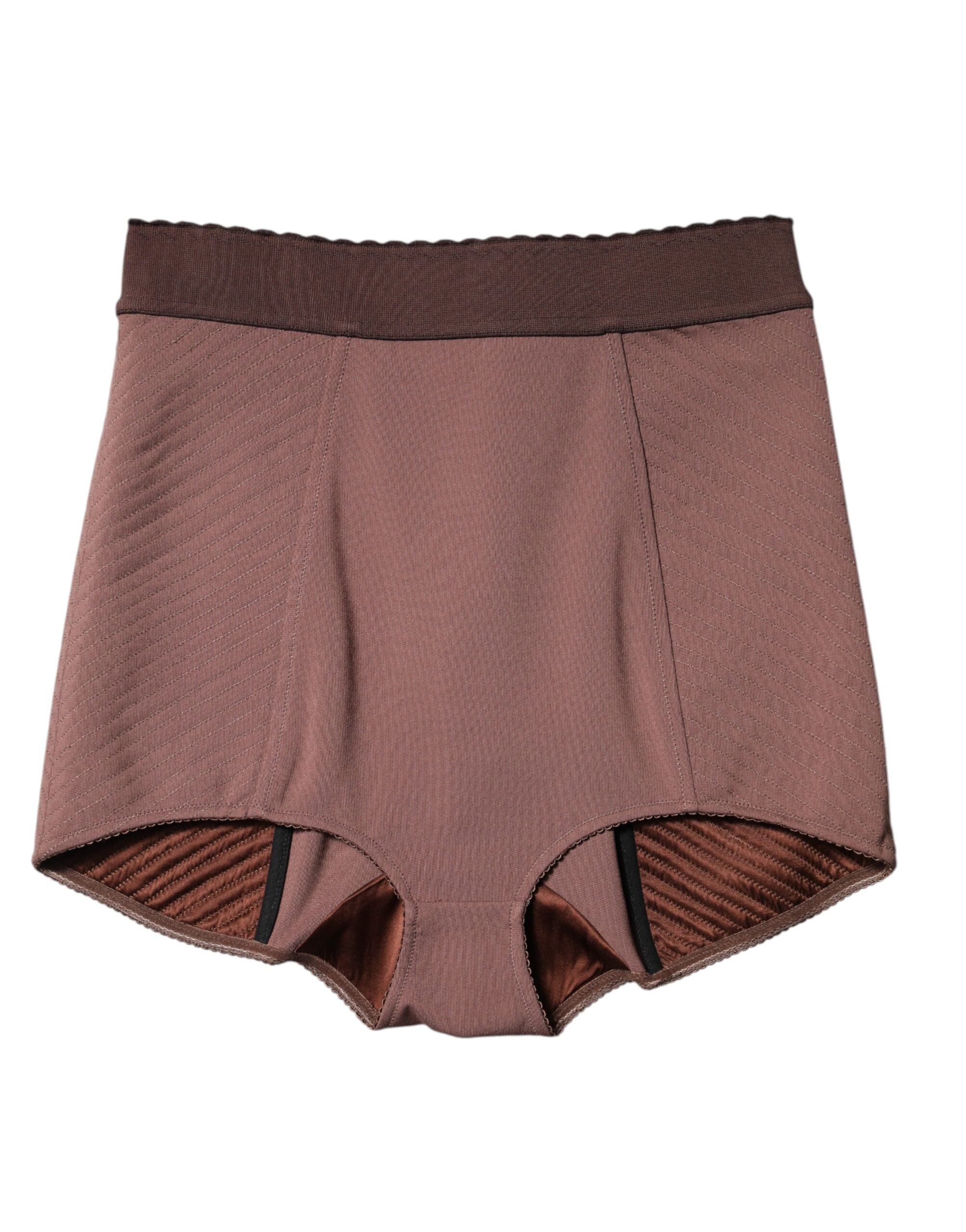 Dolce &amp; Gabbana Brune Viskose Højtaljede Hotpants Shorts