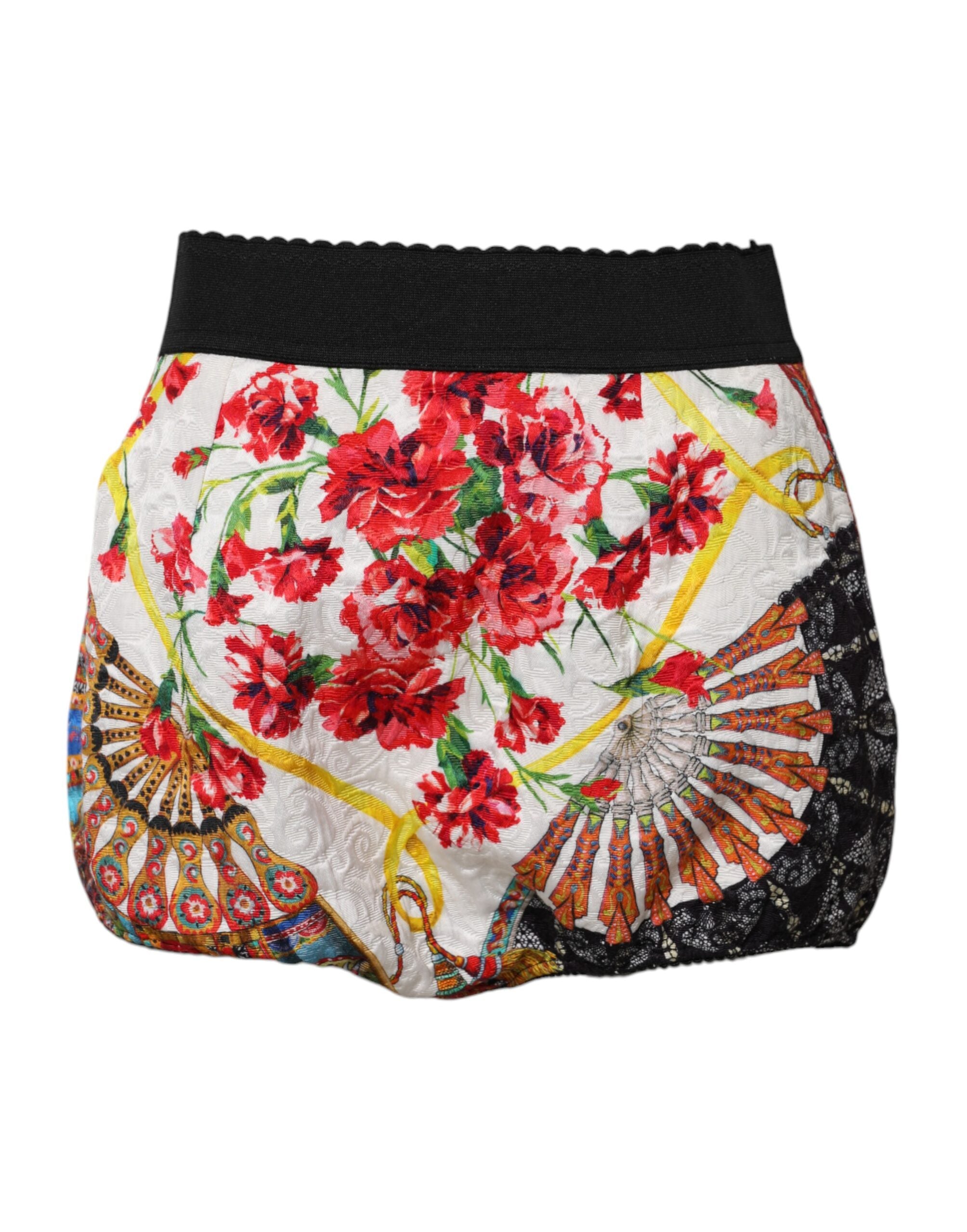 Dolce & Gabbana Multicolor Floral High Waist Hot Pants Shorts
