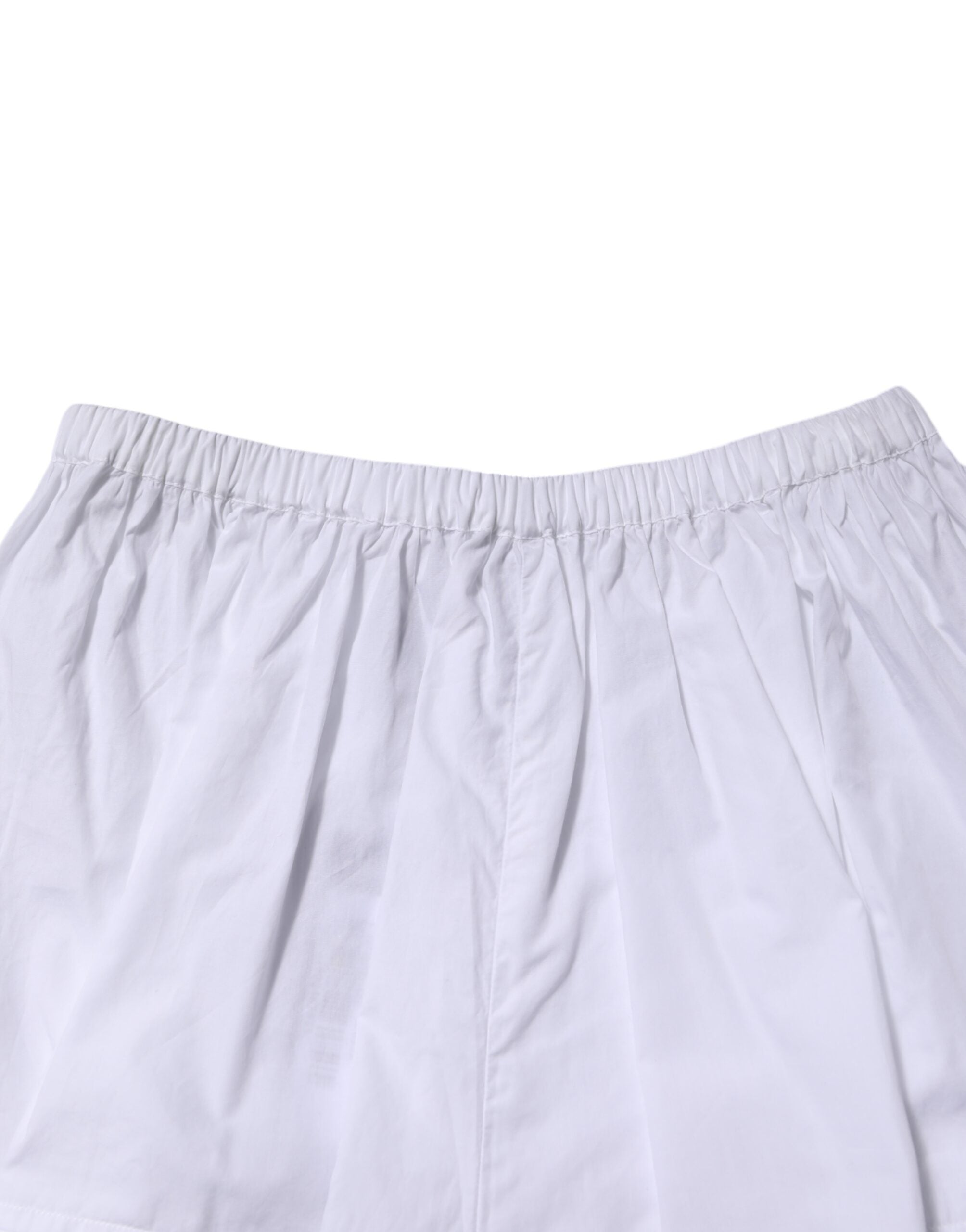 Dolce &amp; Gabbana Hvide Blondepaneler Bomuldsshorts med Høj Talje