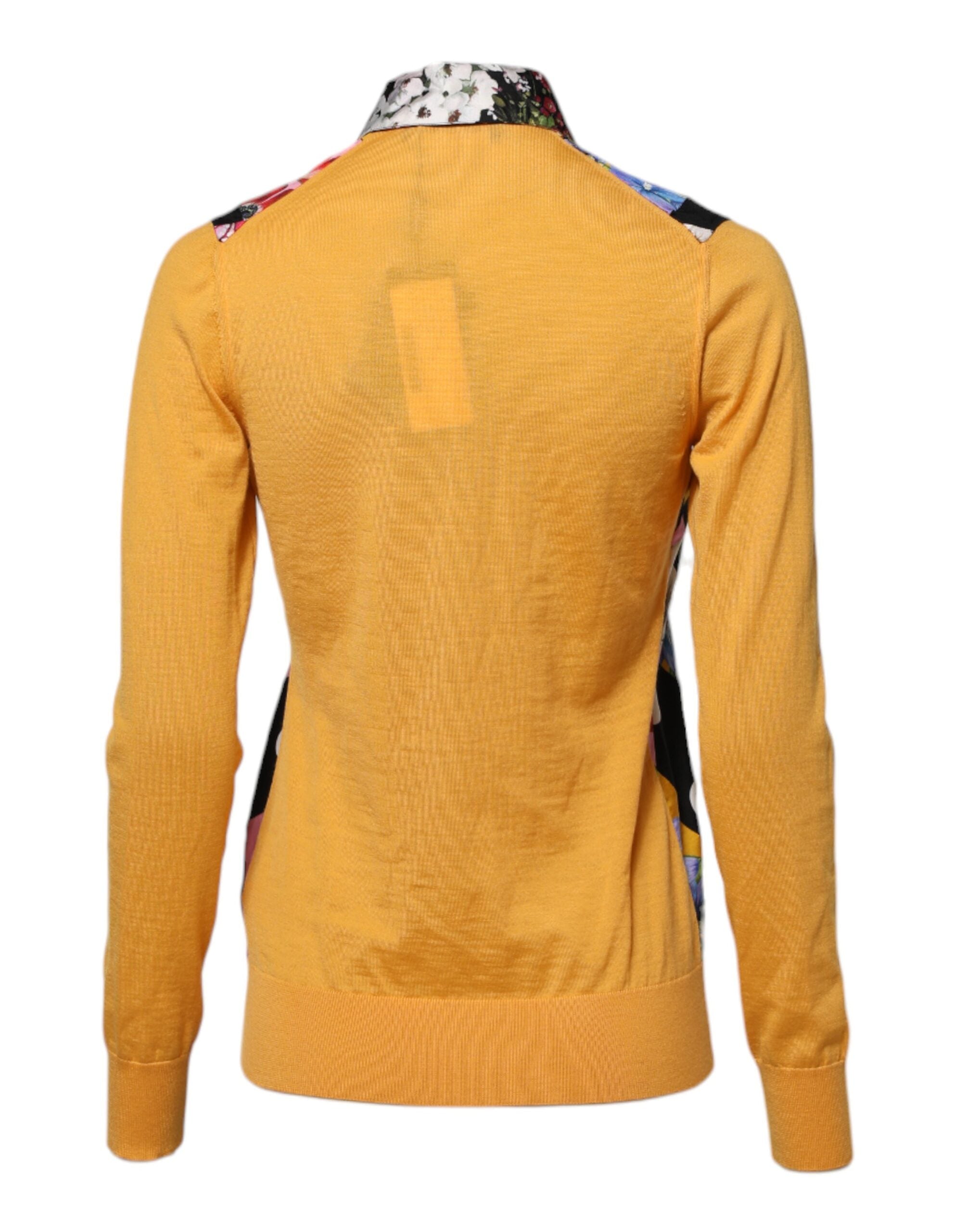 Dolce & Gabbana Multicolor Floral Long Sleeves Polo Top