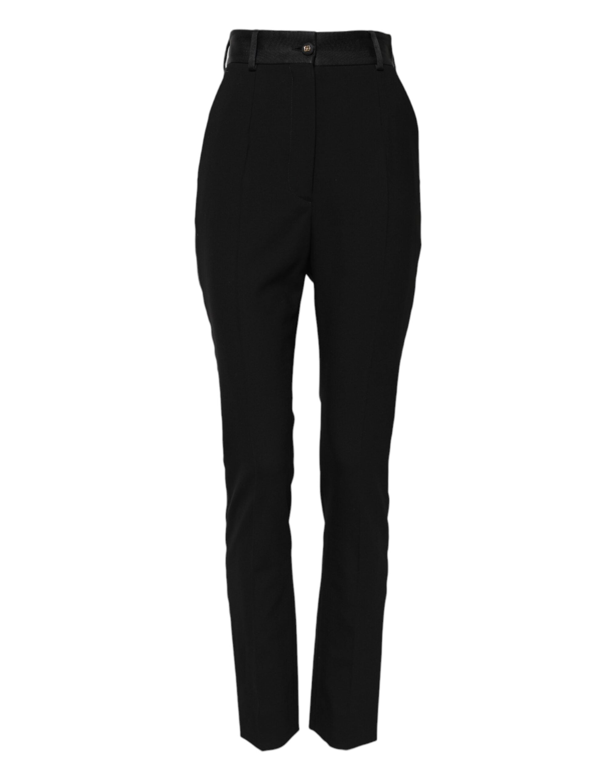 Dolce &amp; Gabbana Sorte Uld Højtaljede Skinny Bukser