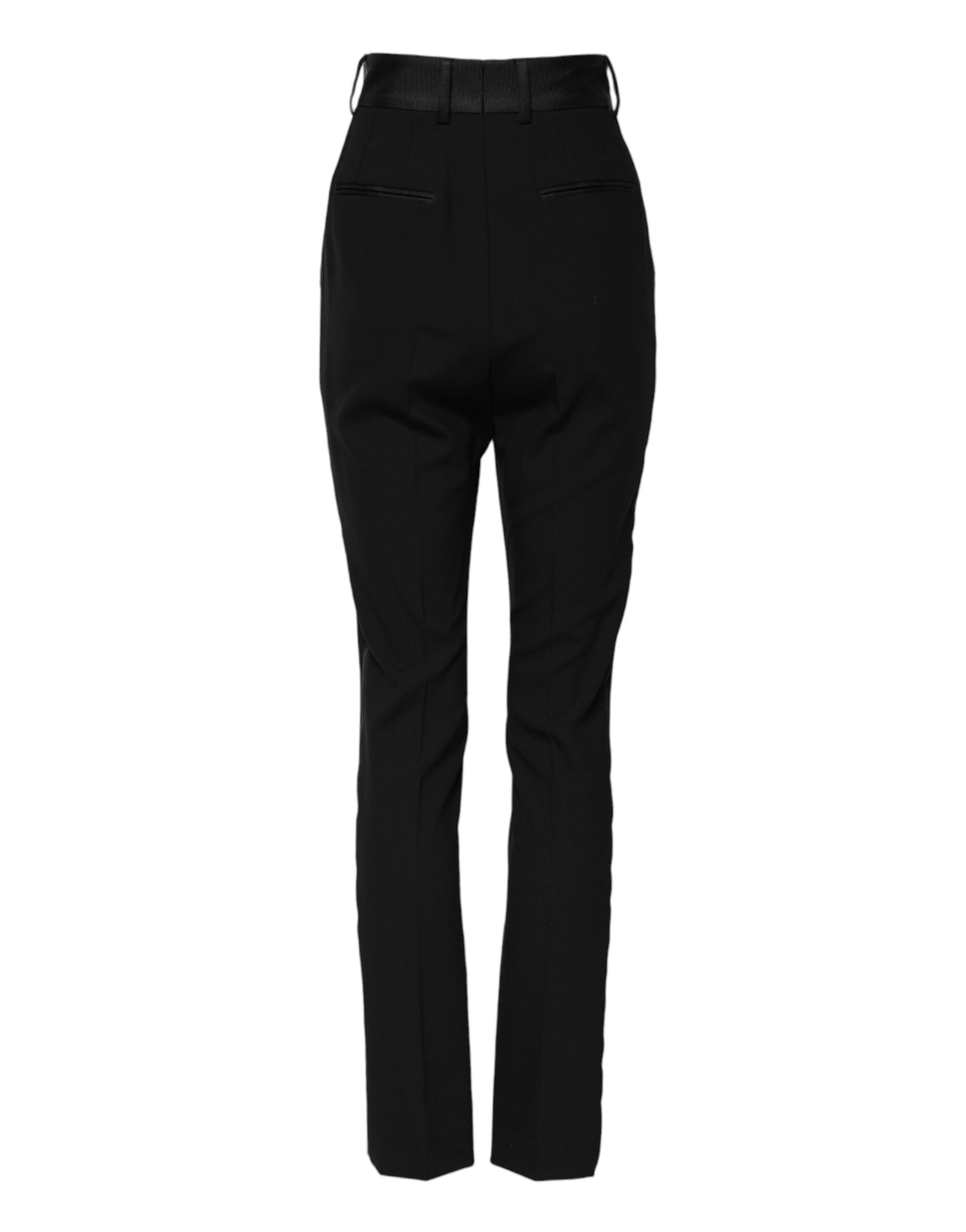 Dolce &amp; Gabbana Sorte Uld Højtaljede Skinny Bukser