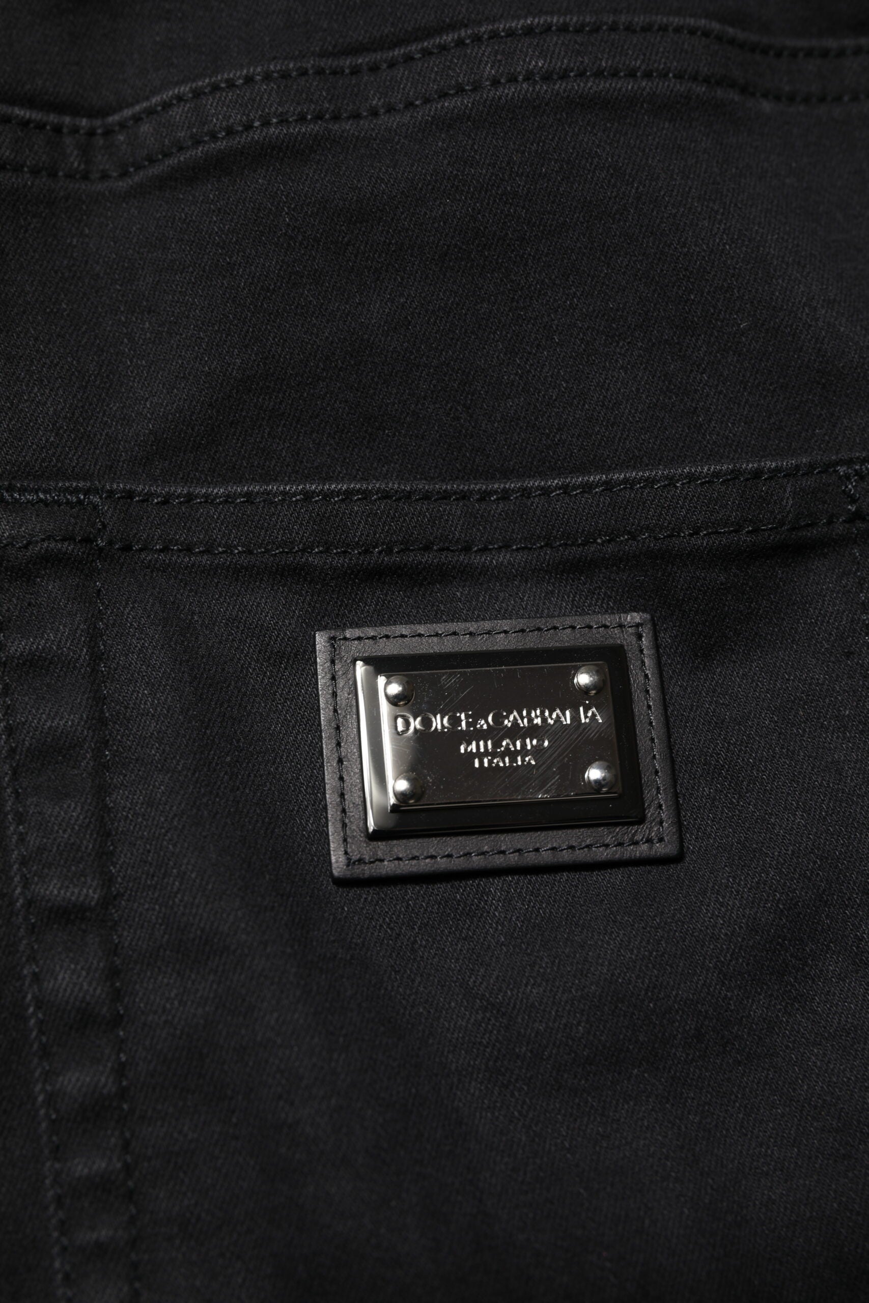 Dolce &amp; Gabbana sorte bomuld højtaljede skinny denim jeans