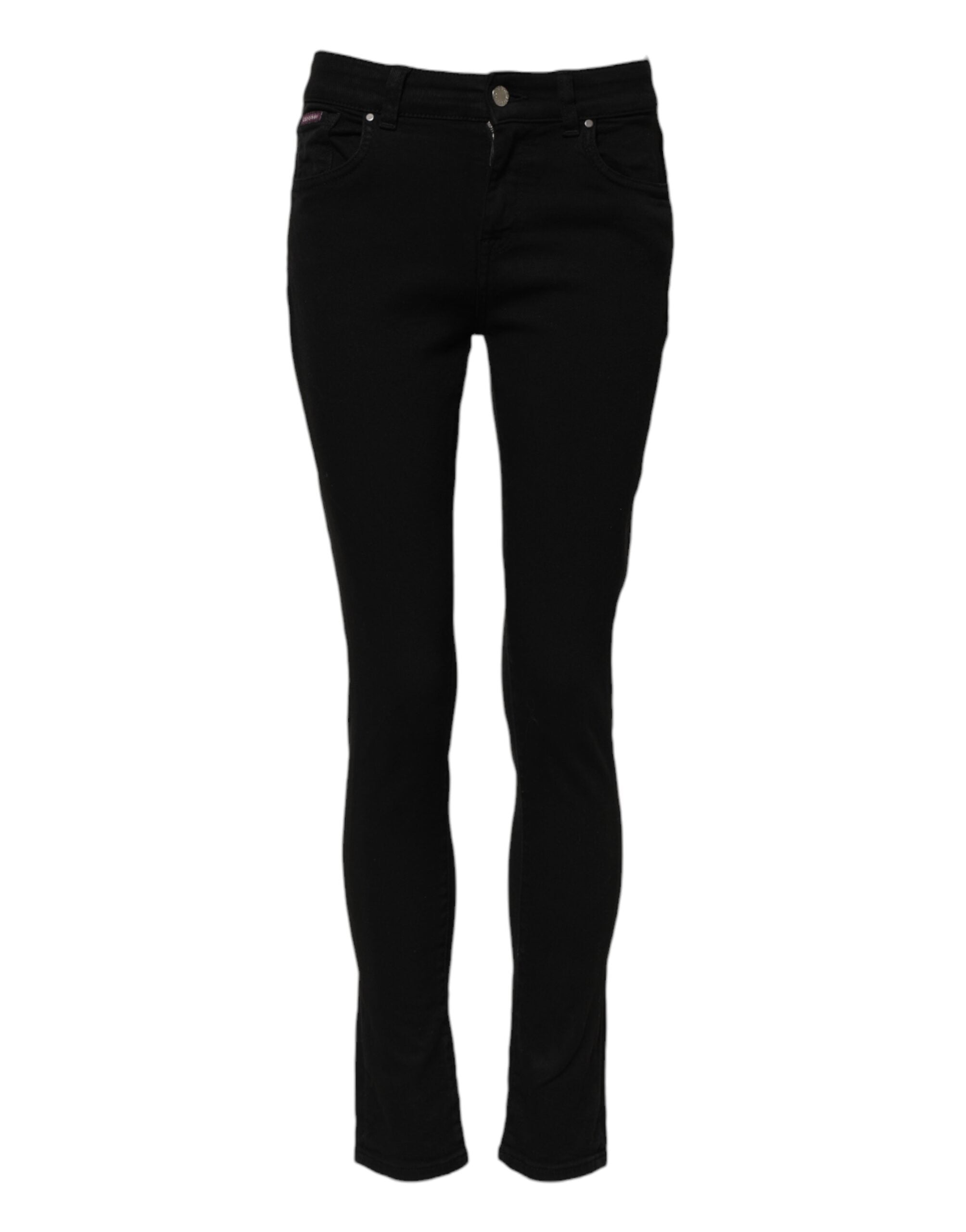 Dolce &amp; Gabbana Sorte Bomulds Skinny Mellemhøj Talje Denim Jeans