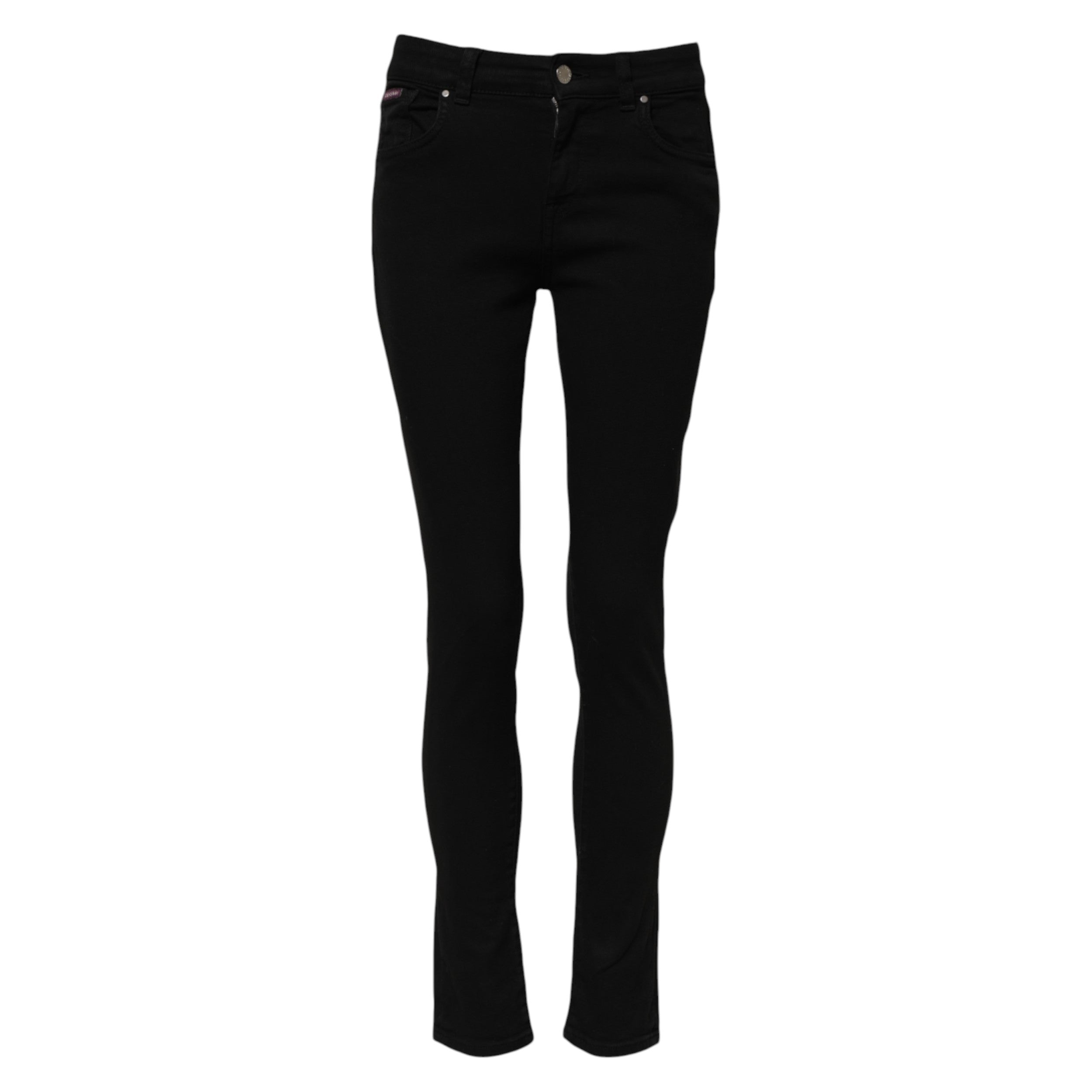 Dolce &amp; Gabbana Sorte Bomulds Skinny Mellemhøj Talje Denim Jeans