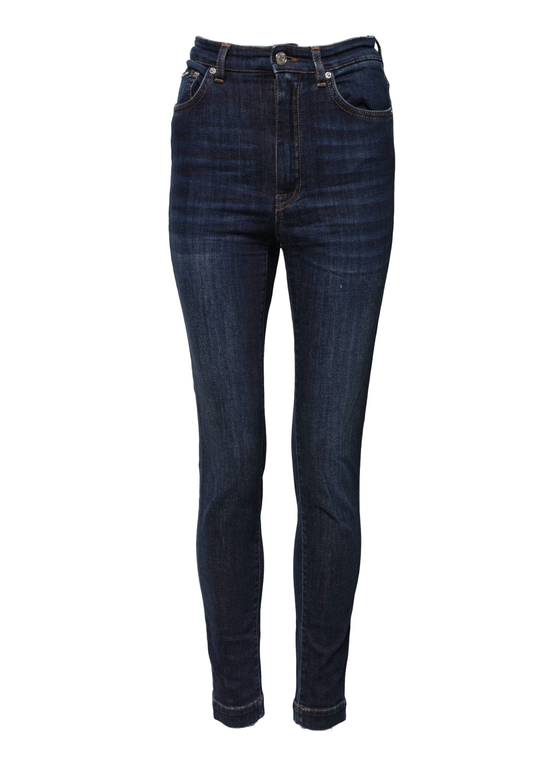 Dolce &amp; Gabbana Blå GRACE Højtaljede Skinny Denim Jeans