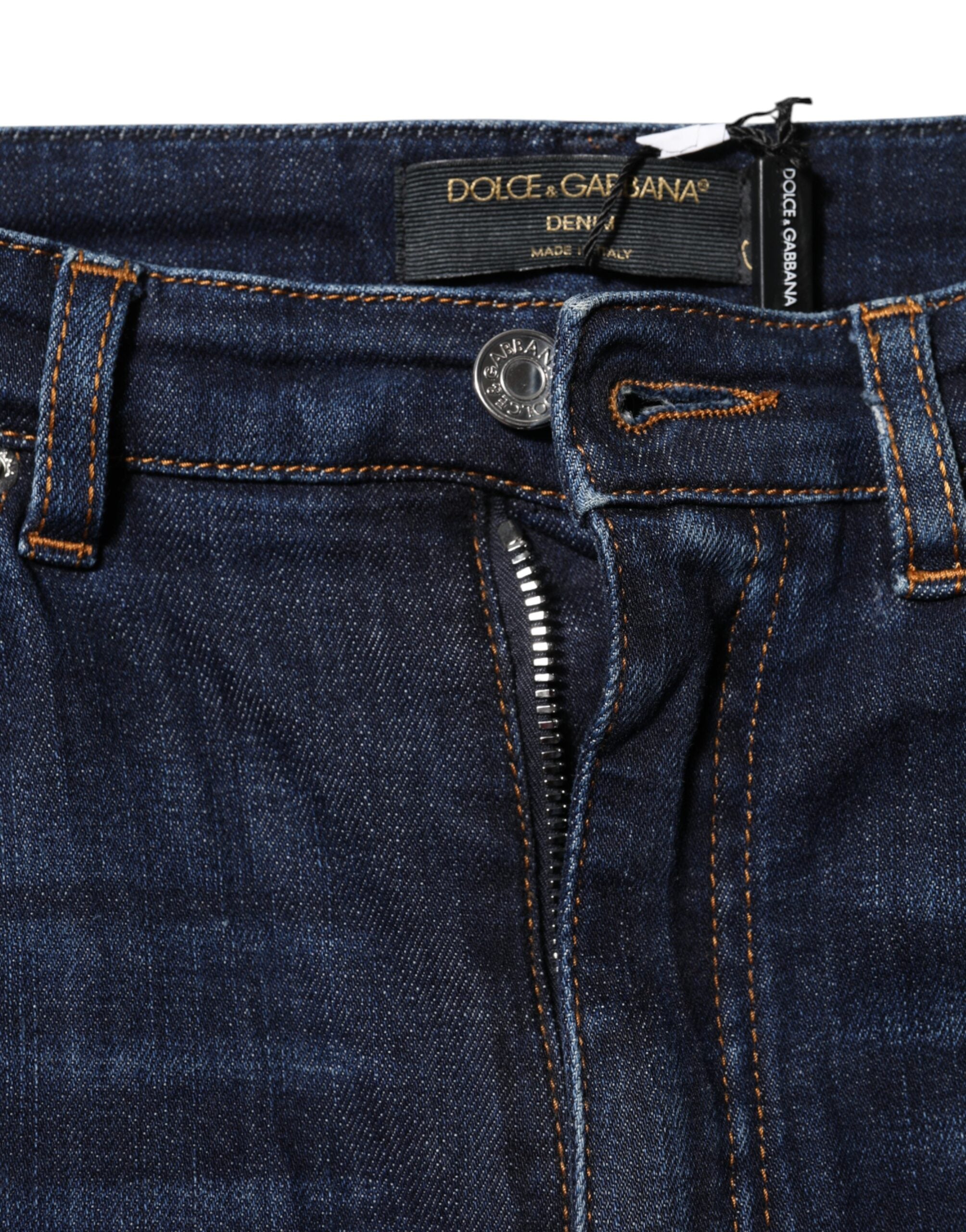 Dolce &amp; Gabbana Blå GRACE Højtaljede Skinny Denim Jeans