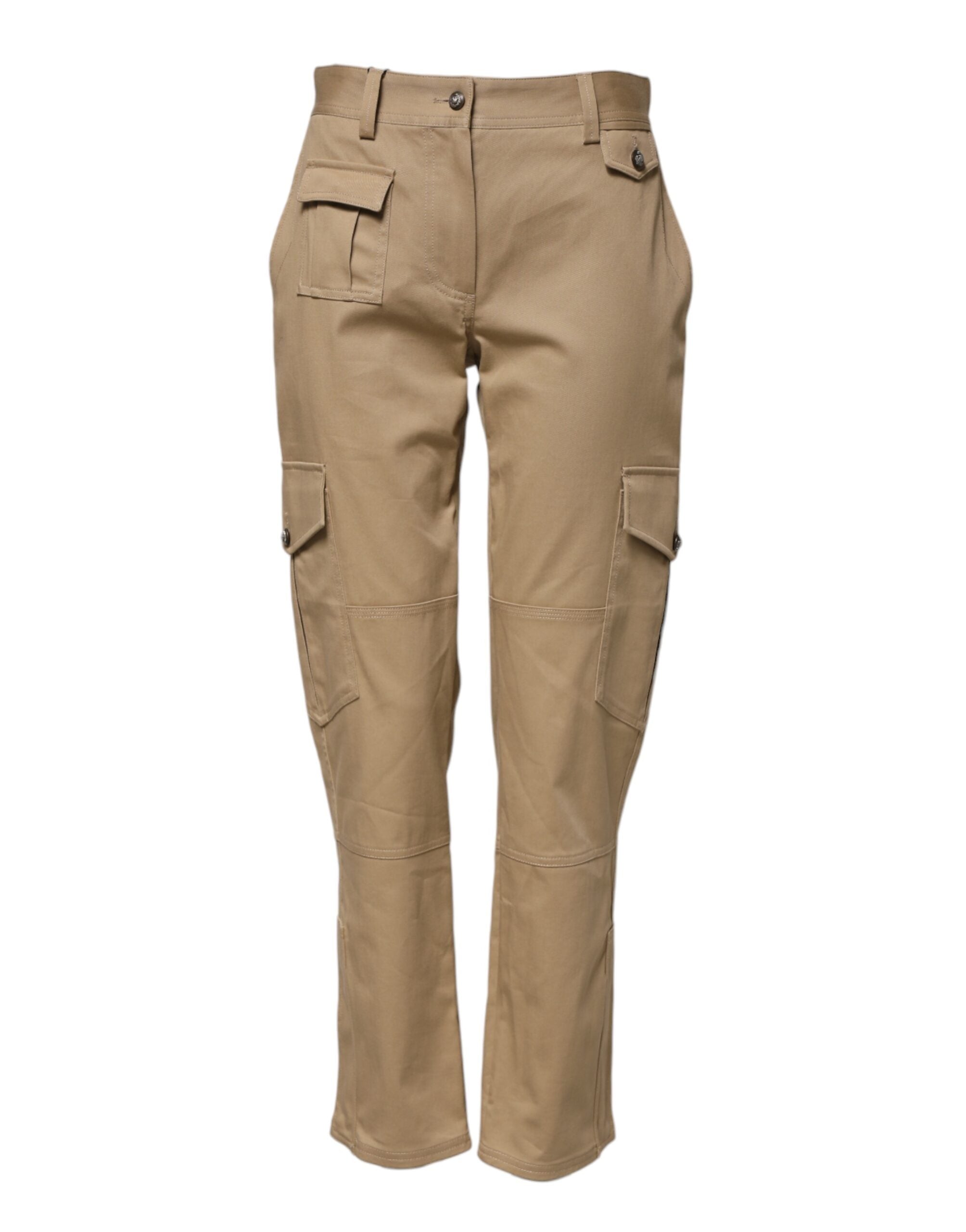 Dolce &amp; Gabbana Beige Cargobukser med Mellem Talje og Konisk Smalere