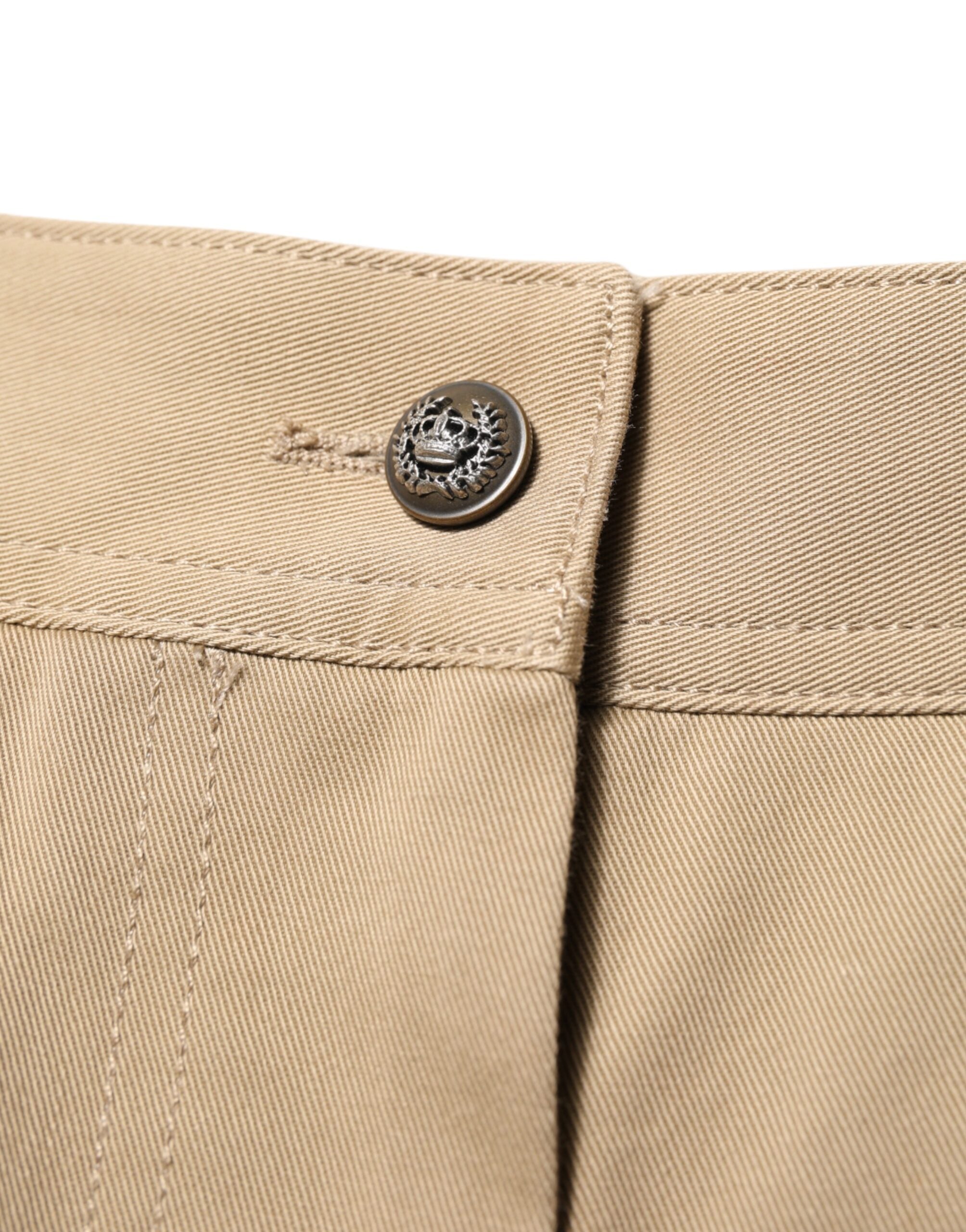 Dolce &amp; Gabbana Beige Cargobukser med Mellem Talje og Konisk Smalere
