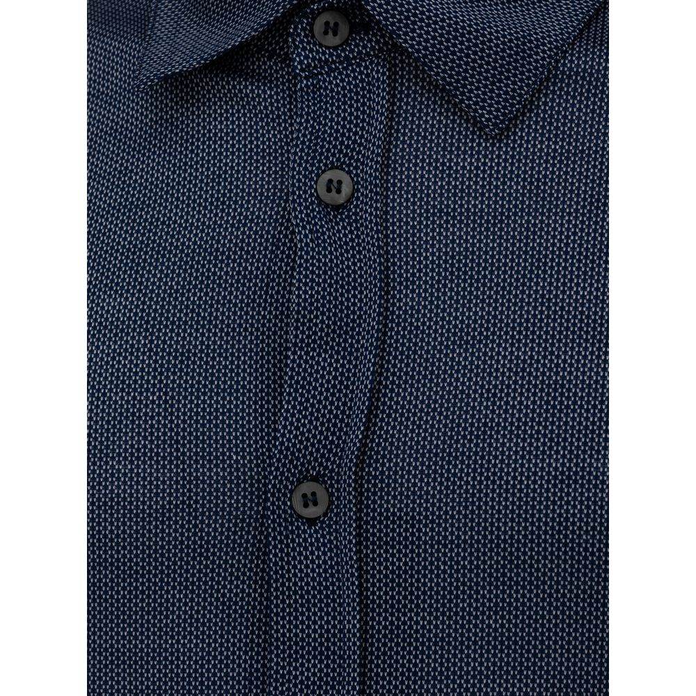 Canali Blue Cotton Shirt - Hilstor