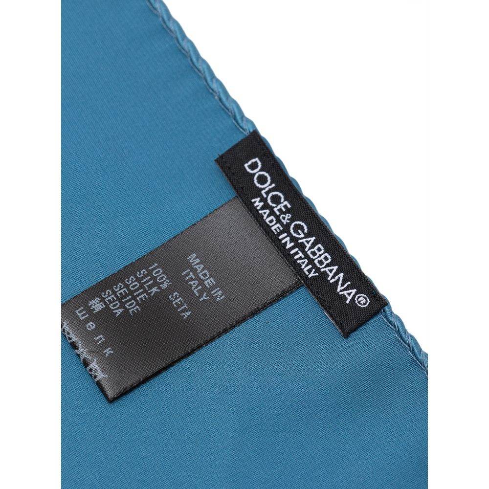 Dolce & Gabbana Light Blue Silk Pocket Square - Hilstor