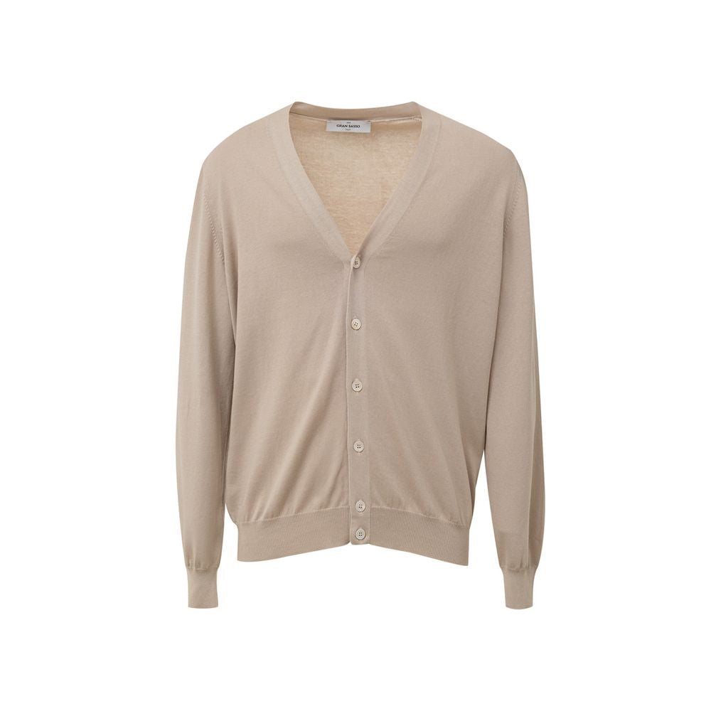 Gran Sasso Beige Cotton Cardigan