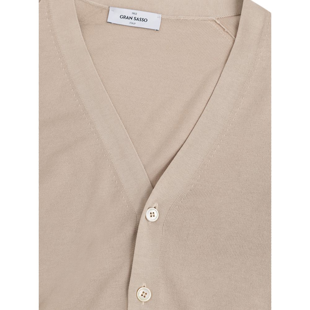 Gran Sasso Beige Cotton Cardigan