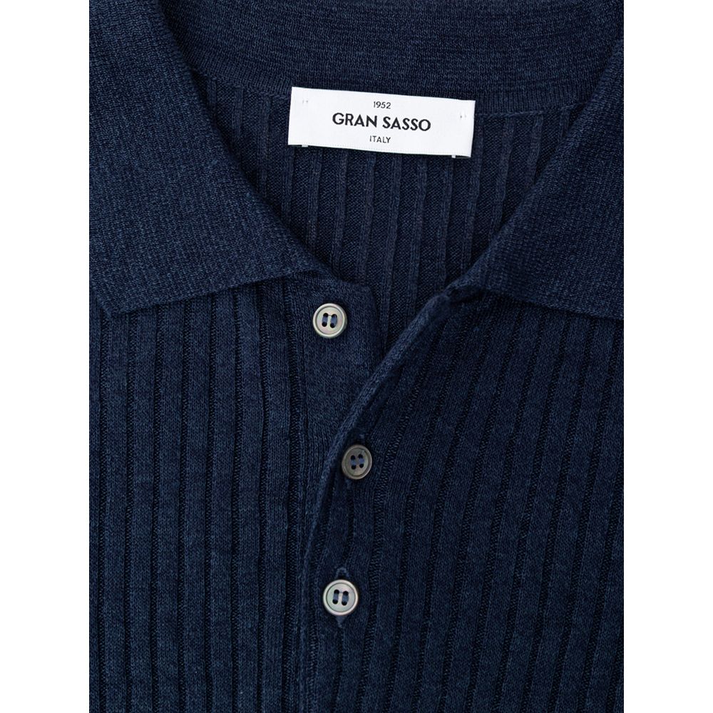 Gran Sasso Blue Cotton Polo Shirt