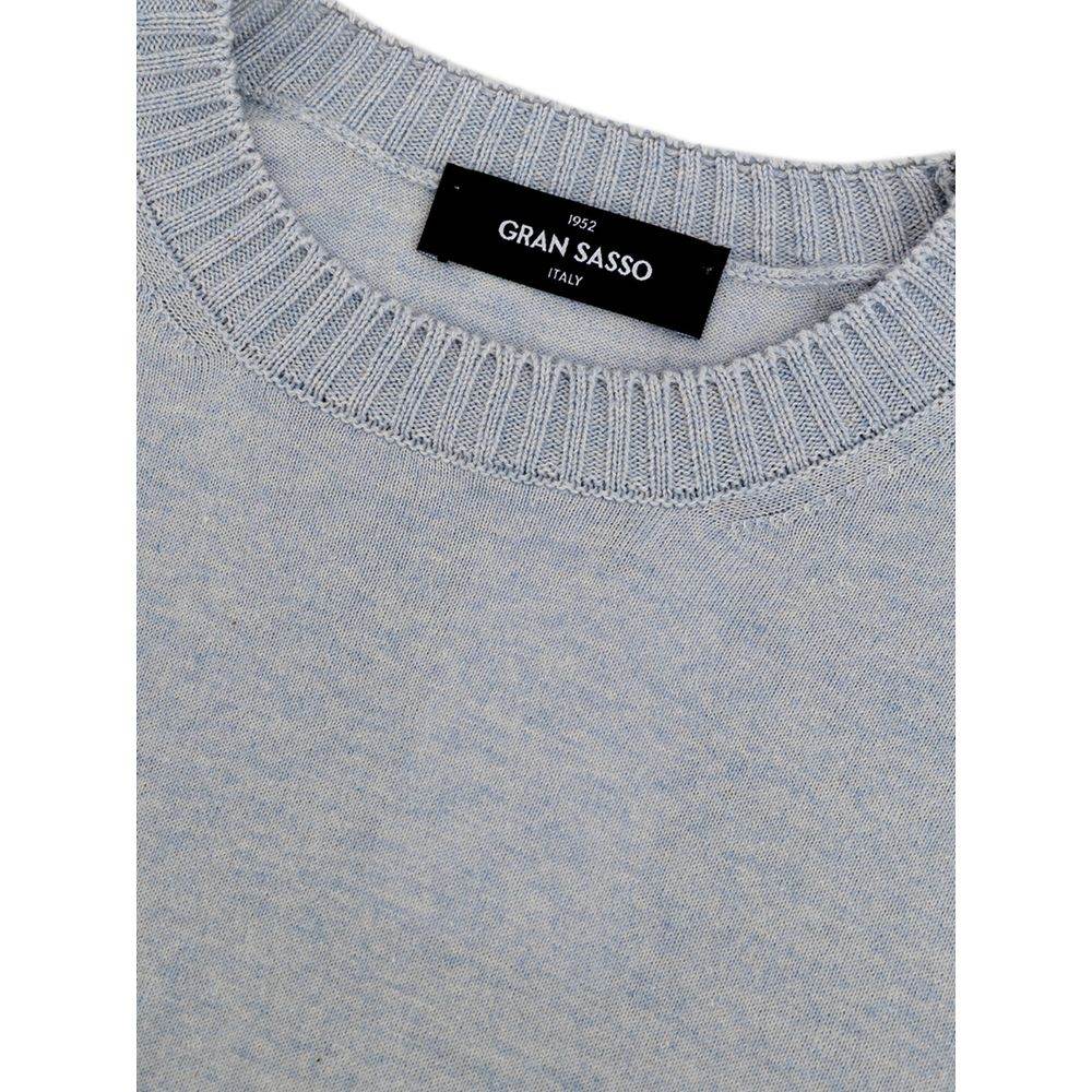 Gran Sasso Blue Cotton Sweater - Hilstor