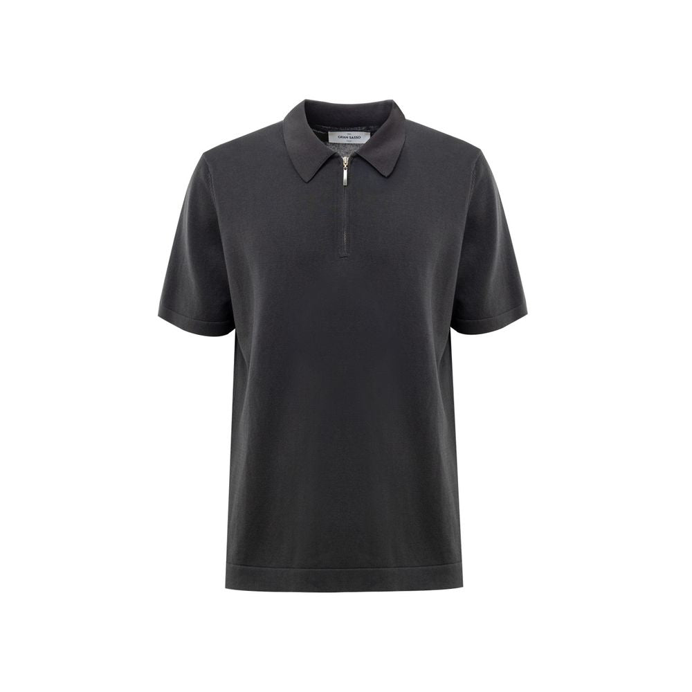Gran Sasso Gray Cotton Polo Shirt