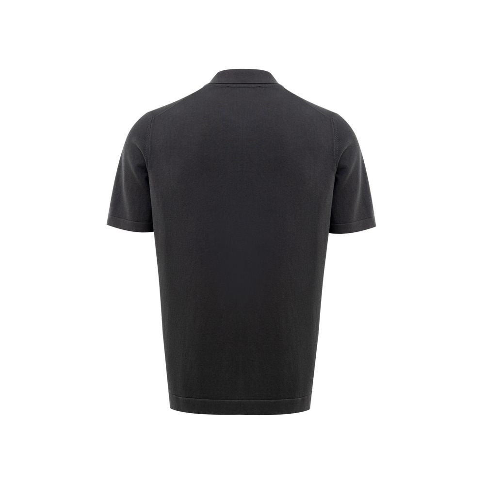 Gran Sasso Gray Cotton Polo Shirt
