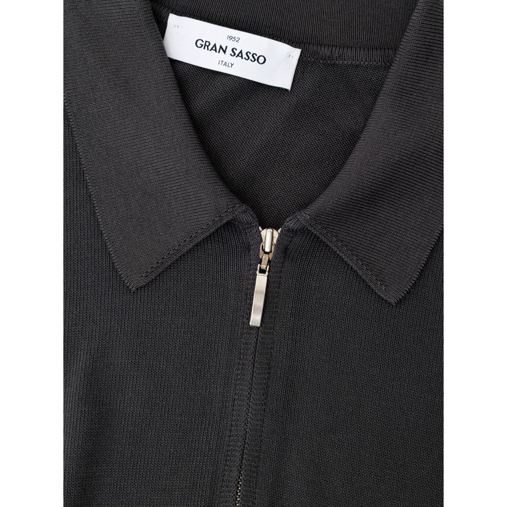 Gran Sasso Gray Cotton Polo Shirt