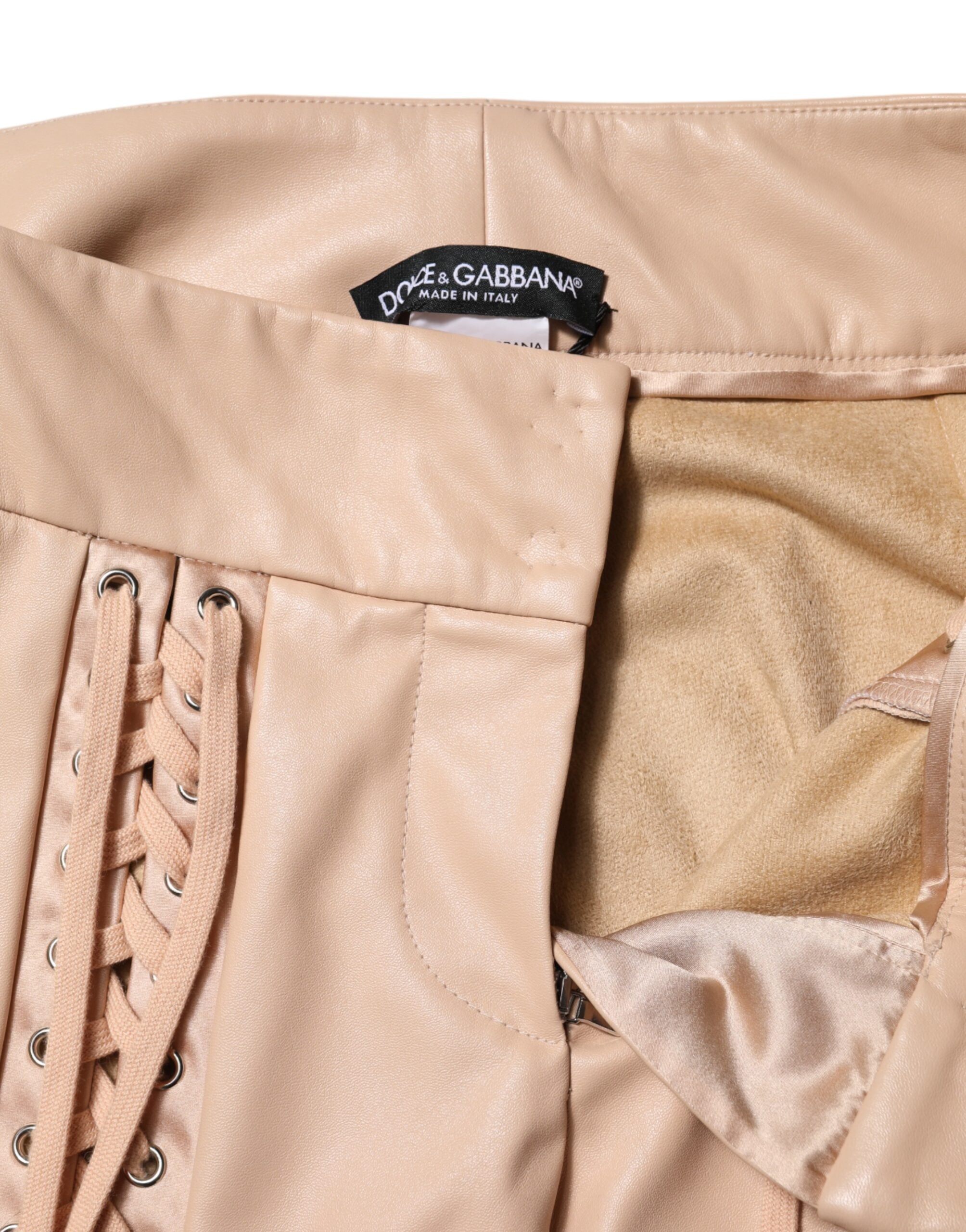 Dolce &amp; Gabbana Beige Blondedetaljer Mellemhøj Talje Skinny Bukser