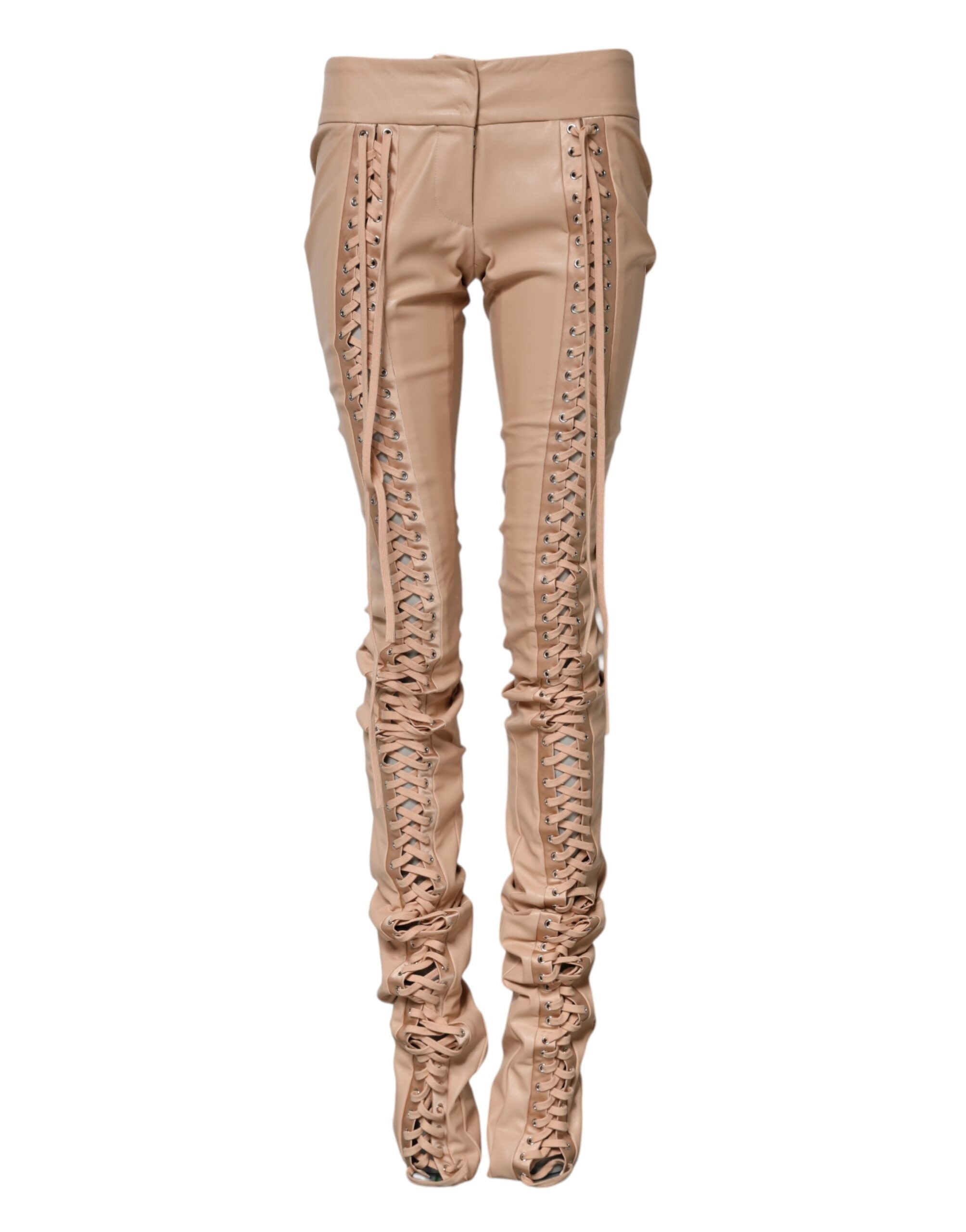 Dolce &amp; Gabbana Beige Blondedetaljer Mellemhøj Talje Skinny Bukser