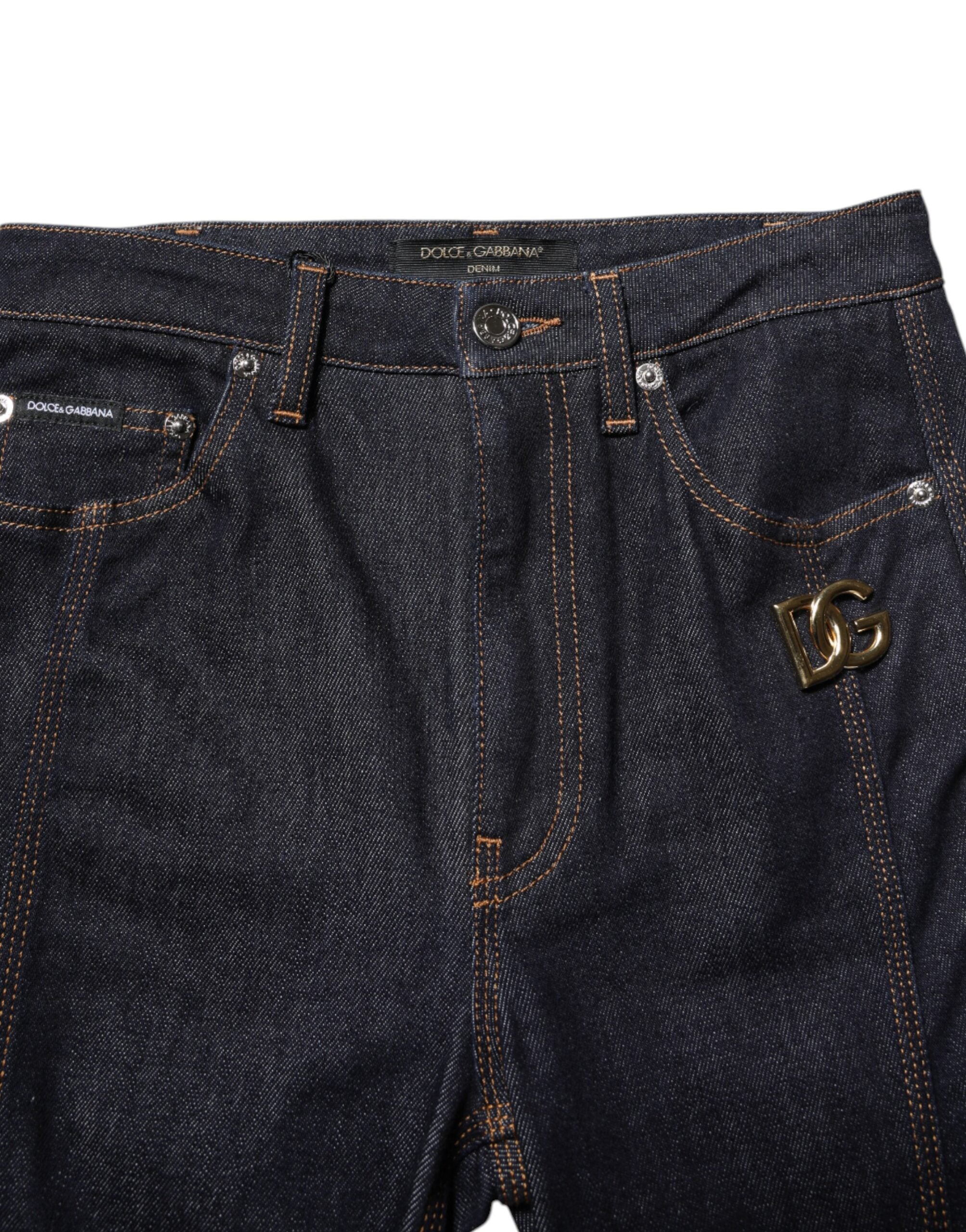 Dolce &amp; Gabbana Sorte Bomulds Bootcut Denim Jeans med Mellemhøj Talje 
