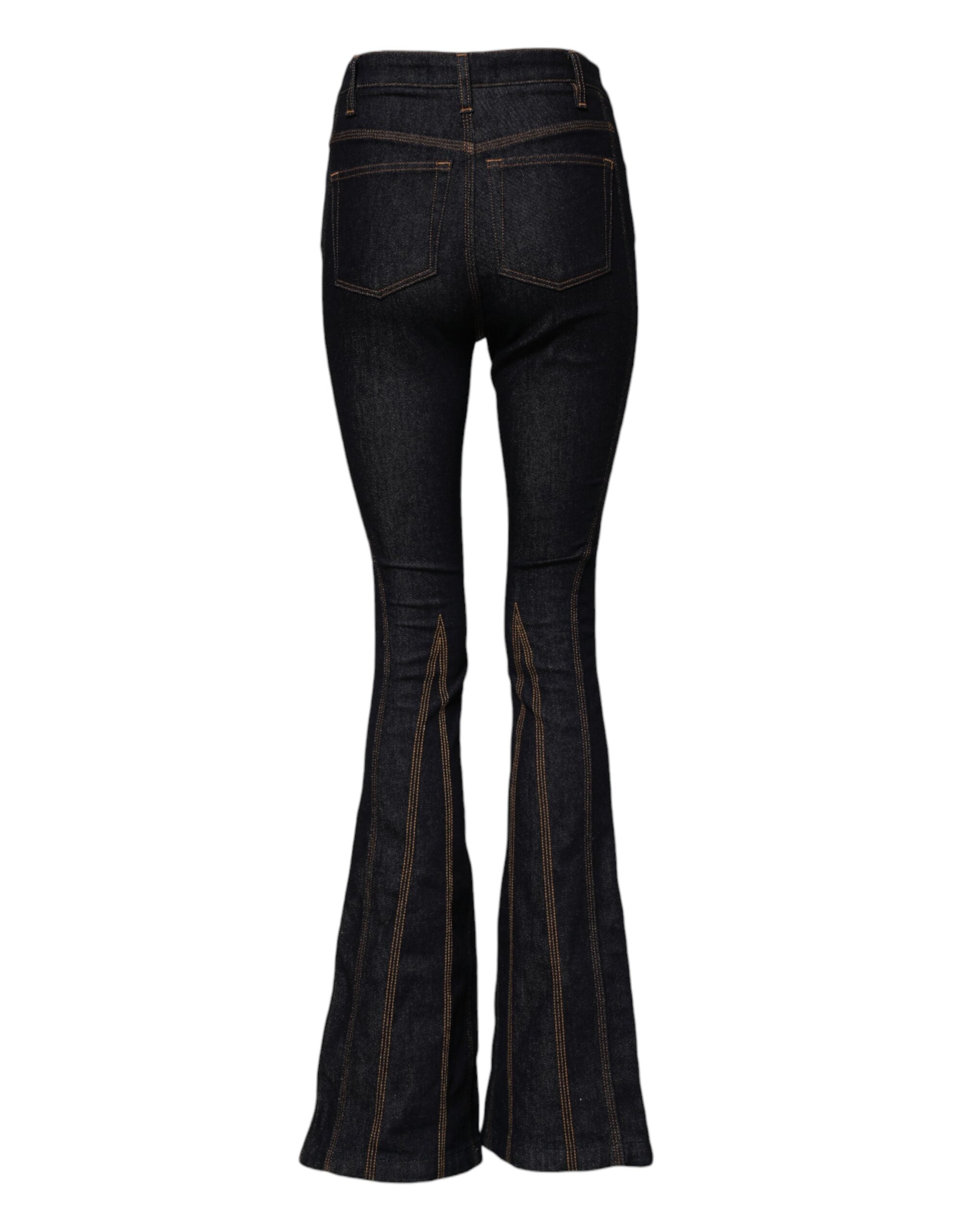 Dolce &amp; Gabbana Sorte Bomulds Bootcut Denim Jeans med Mellemhøj Talje 