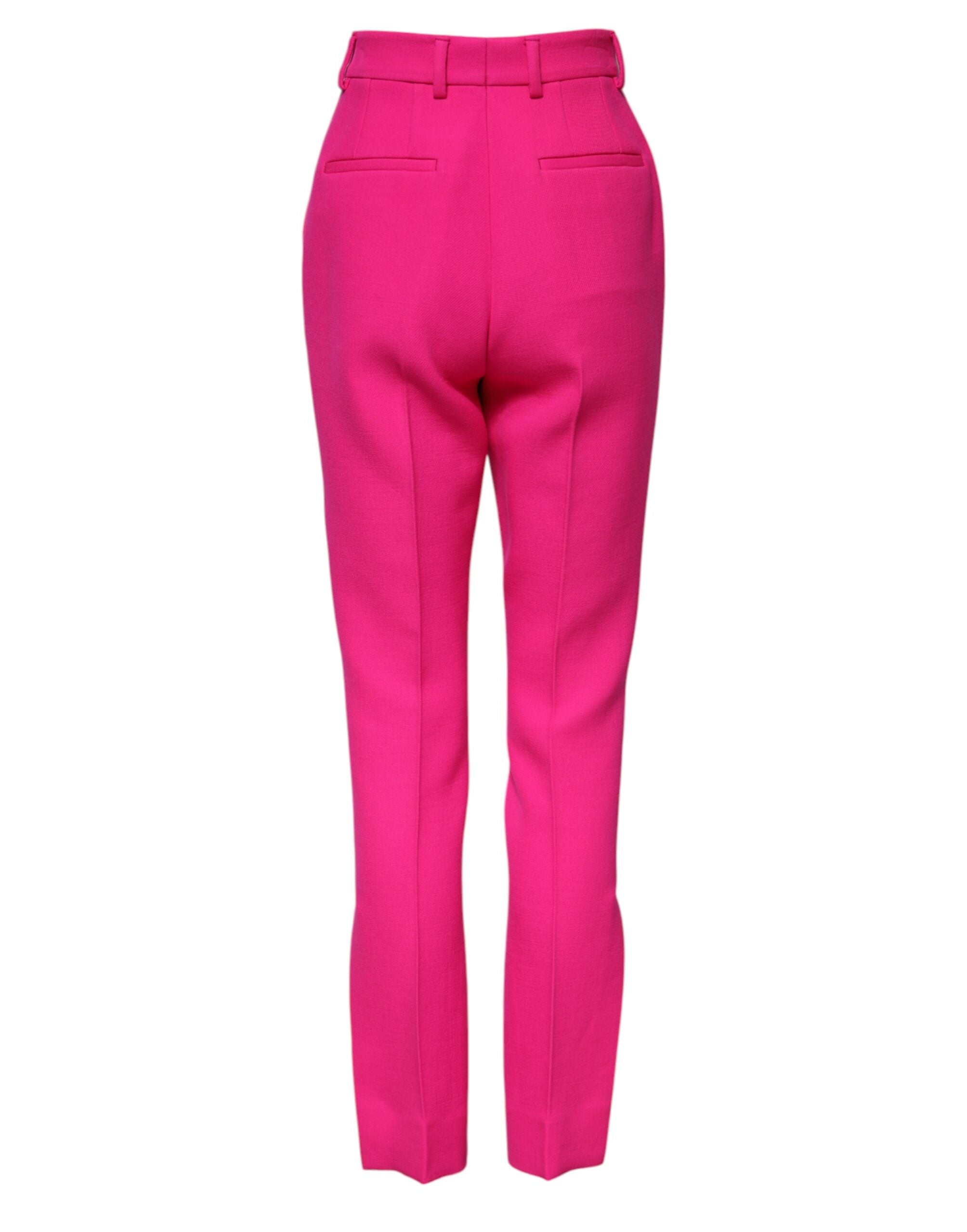 Dolce &amp; Gabbana Fuchsia Pink Højtaljede Koniske Bukser 