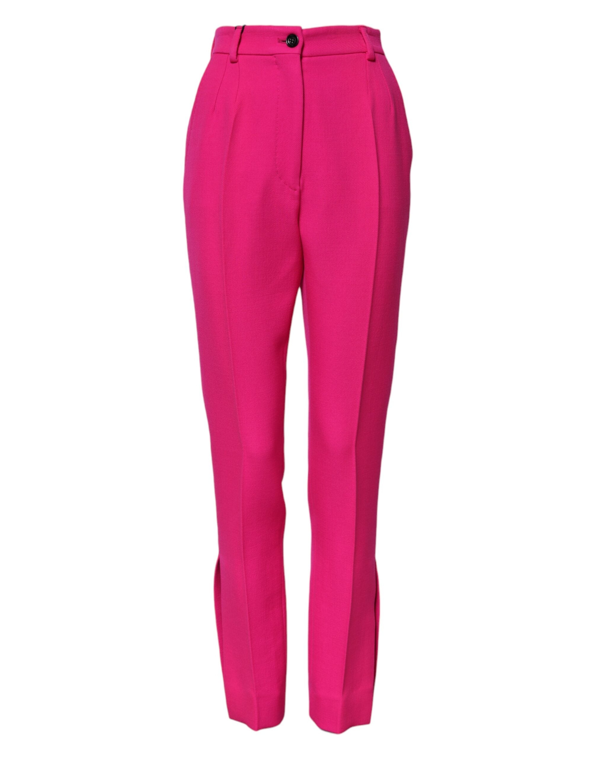 Dolce &amp; Gabbana Fuchsia Pink Højtaljede Koniske Bukser 