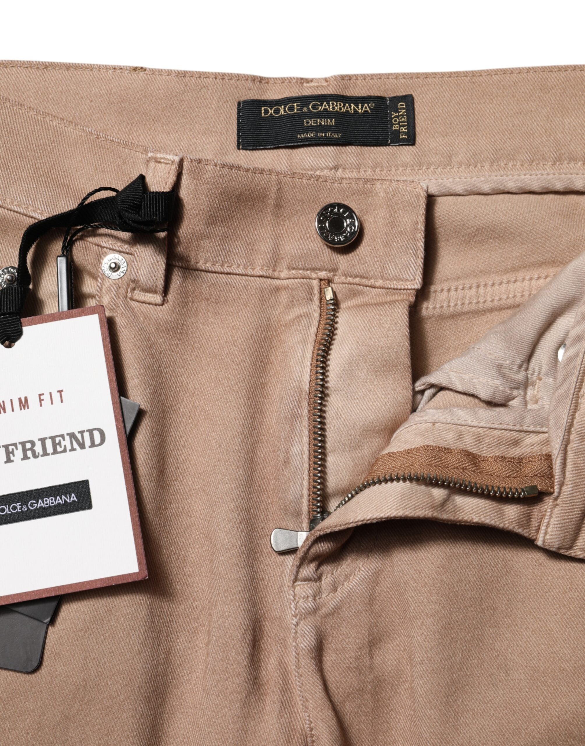 Dolce &amp; Gabbana Brune Bomulds Boyfriend Denimbukser Jeans 