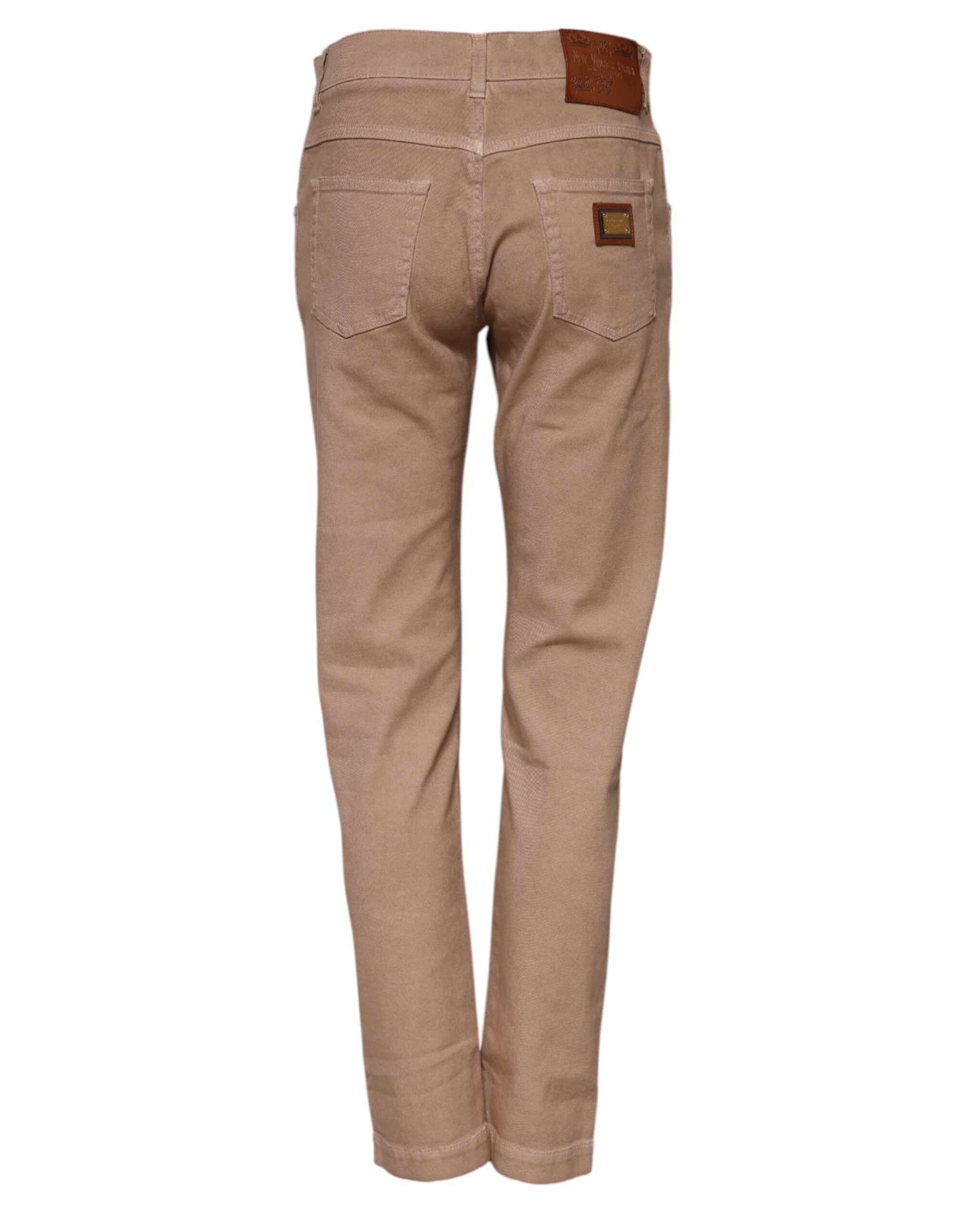 Dolce &amp; Gabbana Brune Bomulds Boyfriend Denimbukser Jeans 