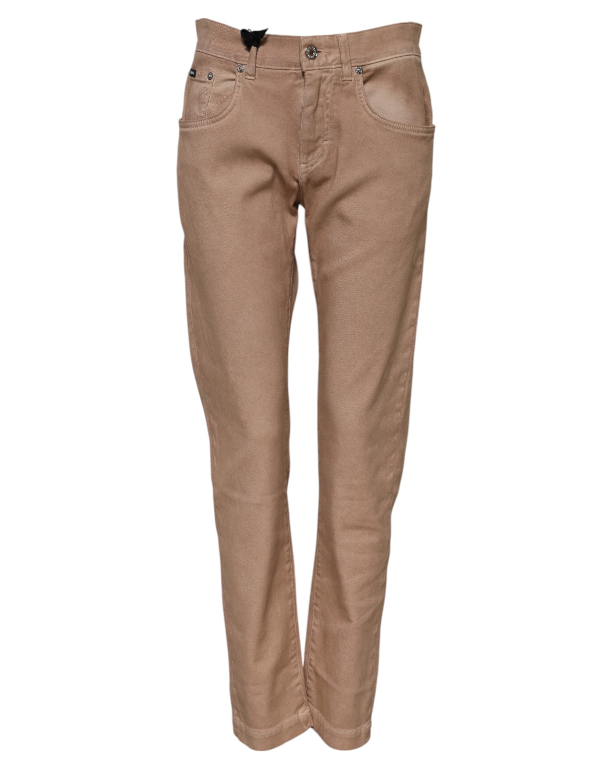 Dolce &amp; Gabbana Brune Bomulds Boyfriend Denimbukser Jeans 