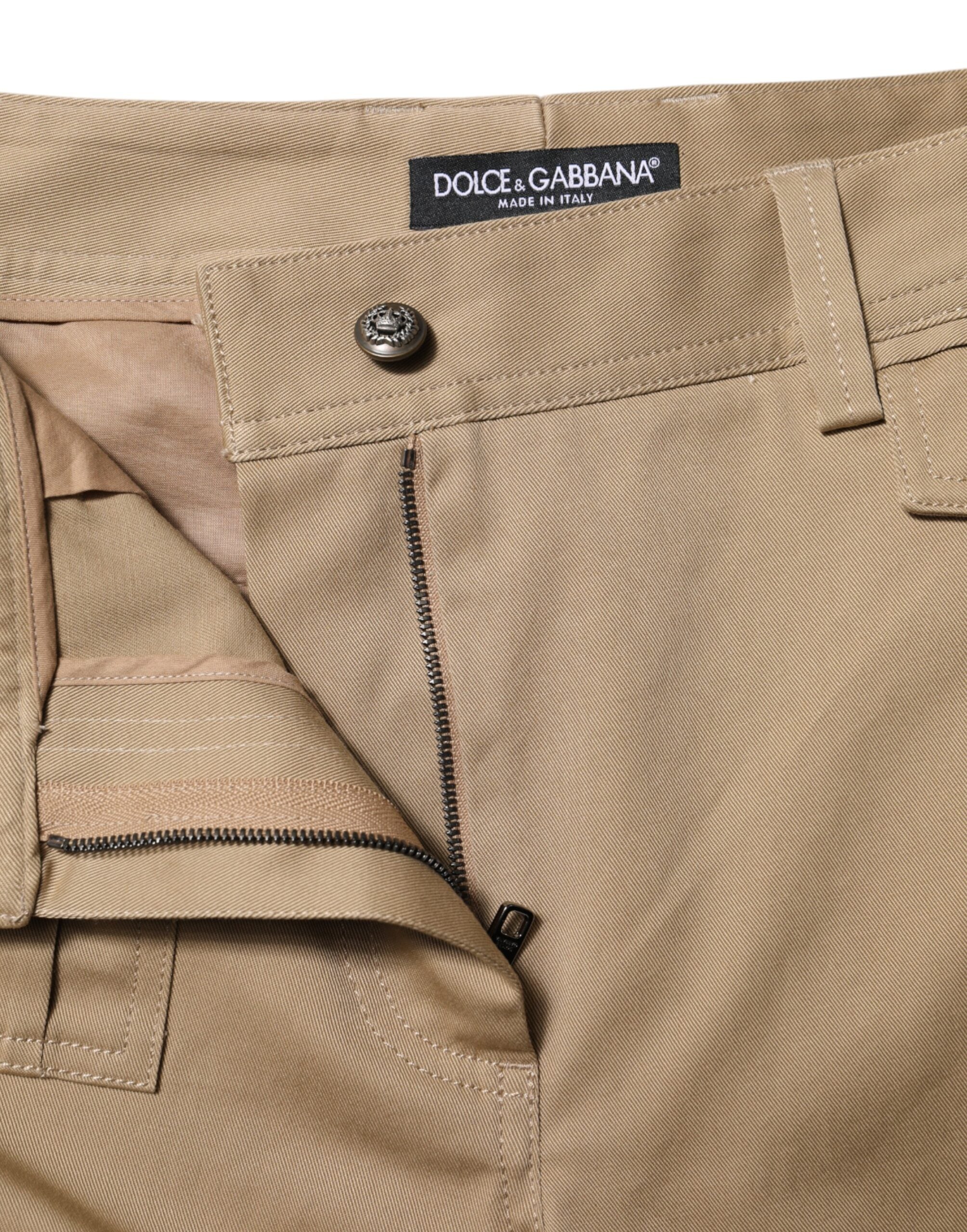 Dolce &amp; Gabbana Beige Cargobukser med Mellem Talje og Konisk Smalere 