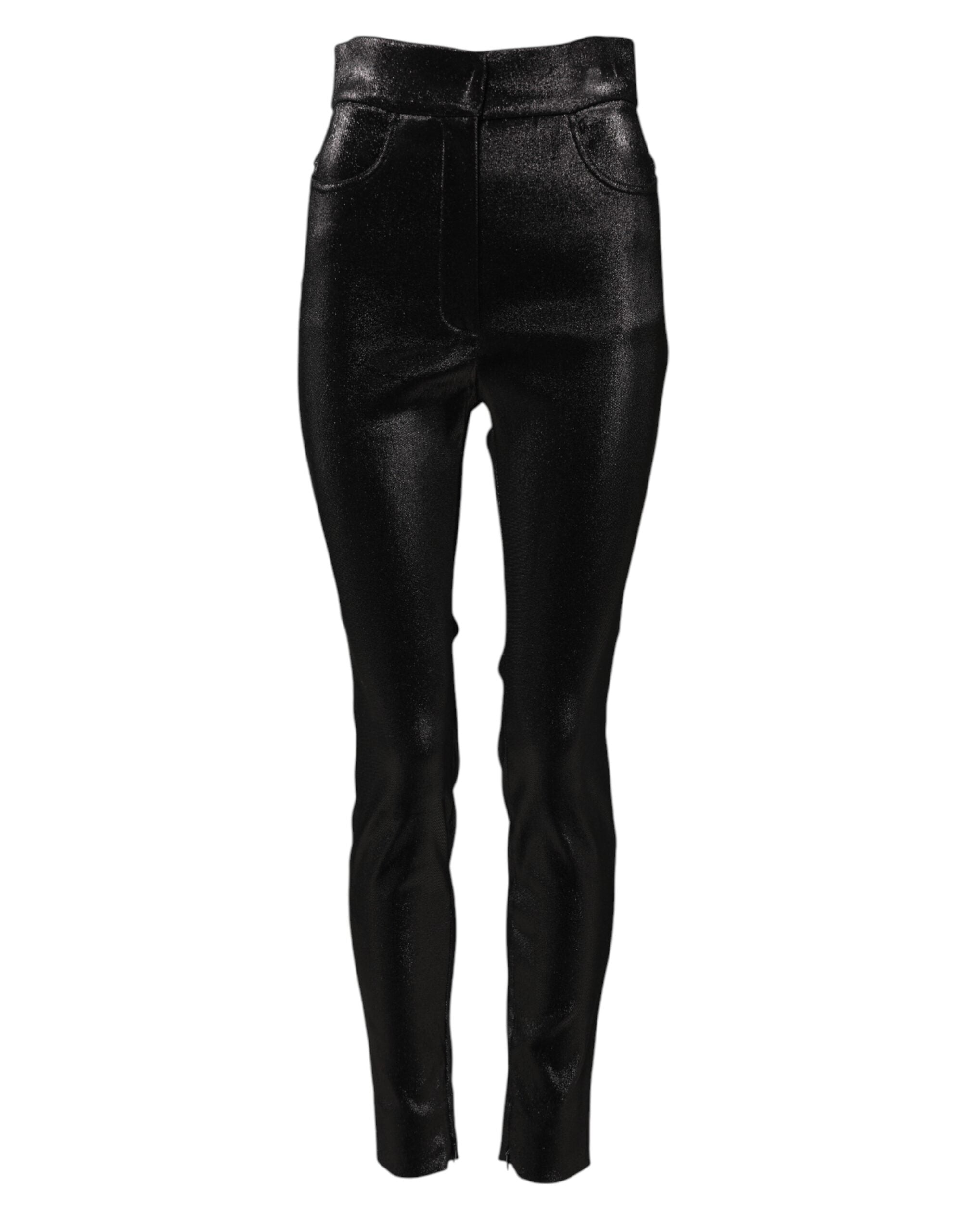 Dolce &amp; Gabbana Sorte bomuldsstretch Lurex-tråd skinny bukser 