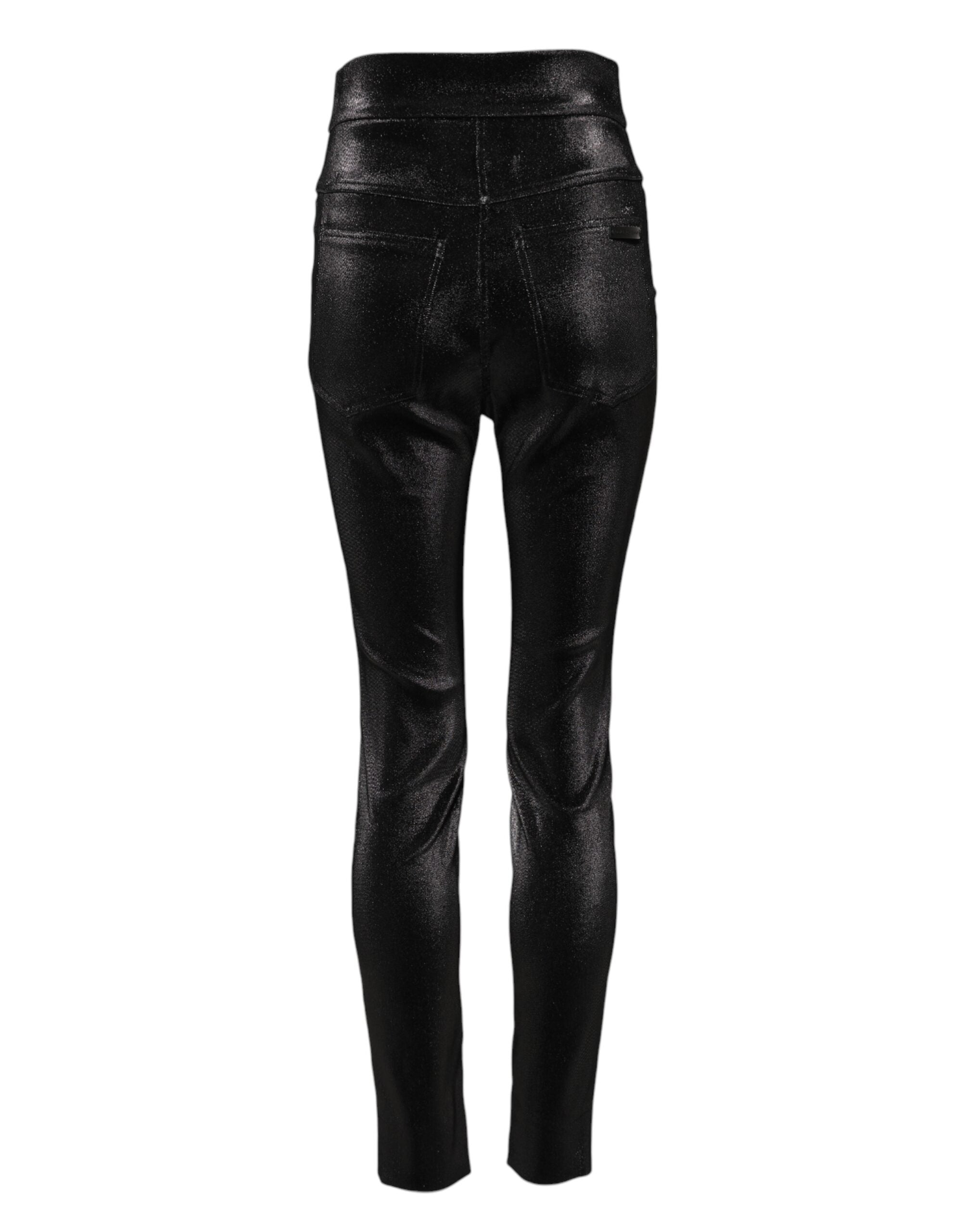 Dolce &amp; Gabbana Sorte bomuldsstretch Lurex-tråd skinny bukser 